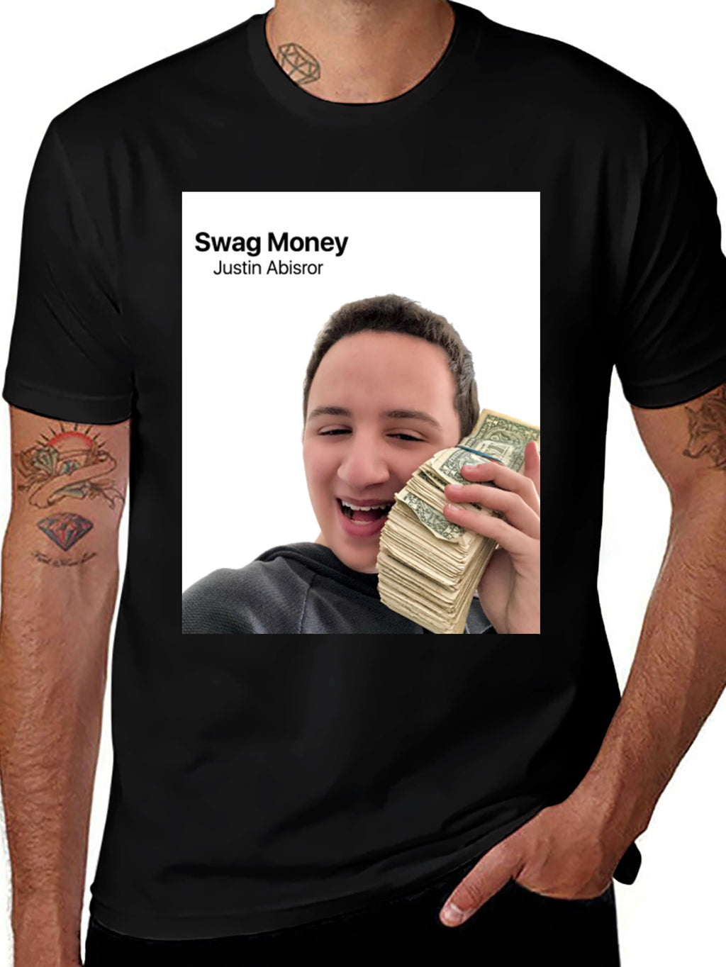 Swag Money Justin Abisror Black T-Shirt