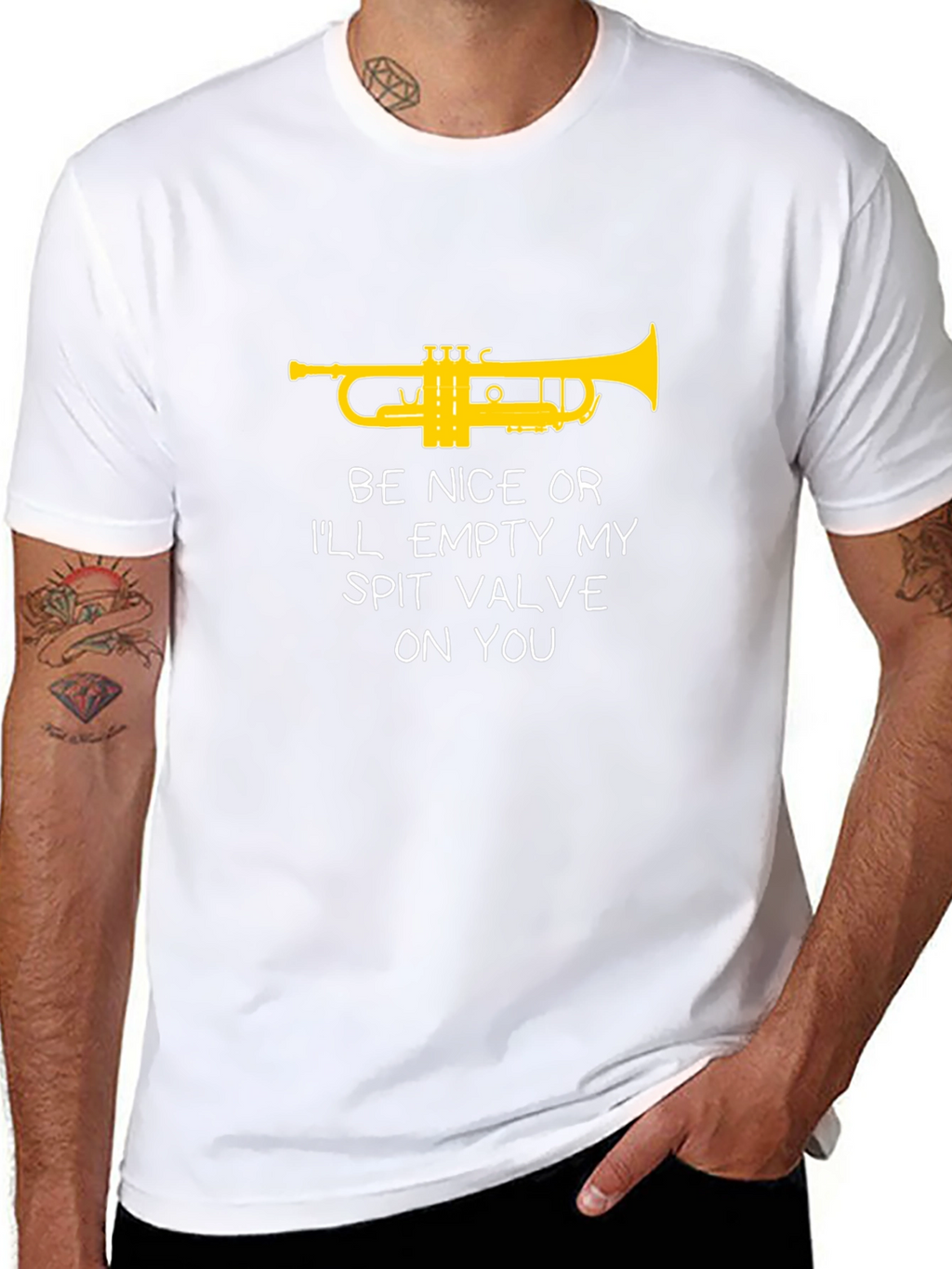 Funny Trumpet T-Shirt - Spit Valve Warning