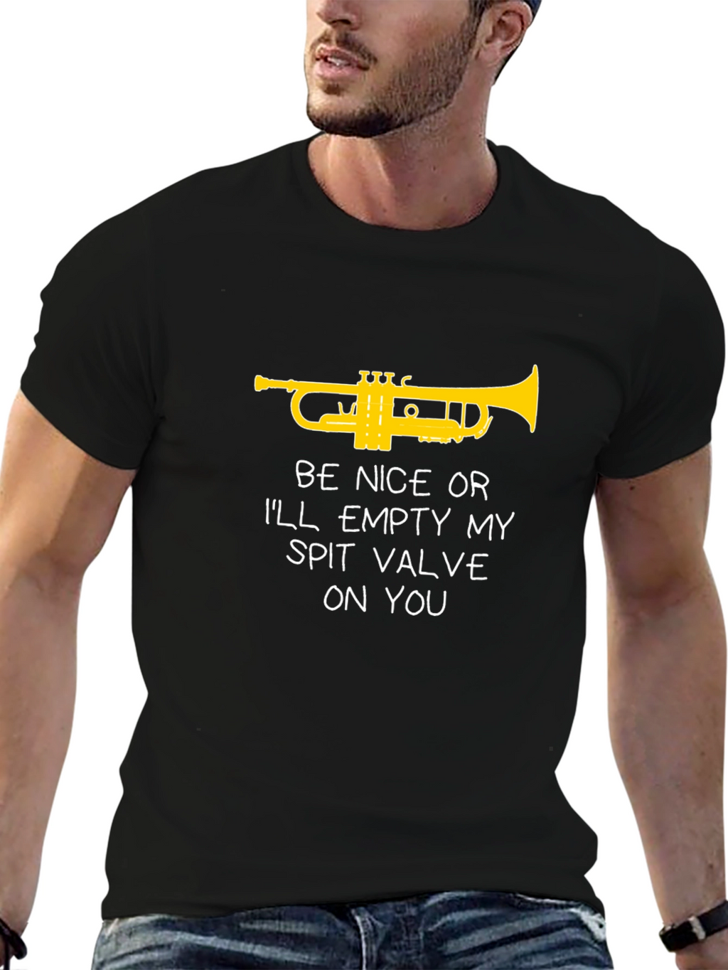 Funny Trumpet T-Shirt - Spit Valve Warning