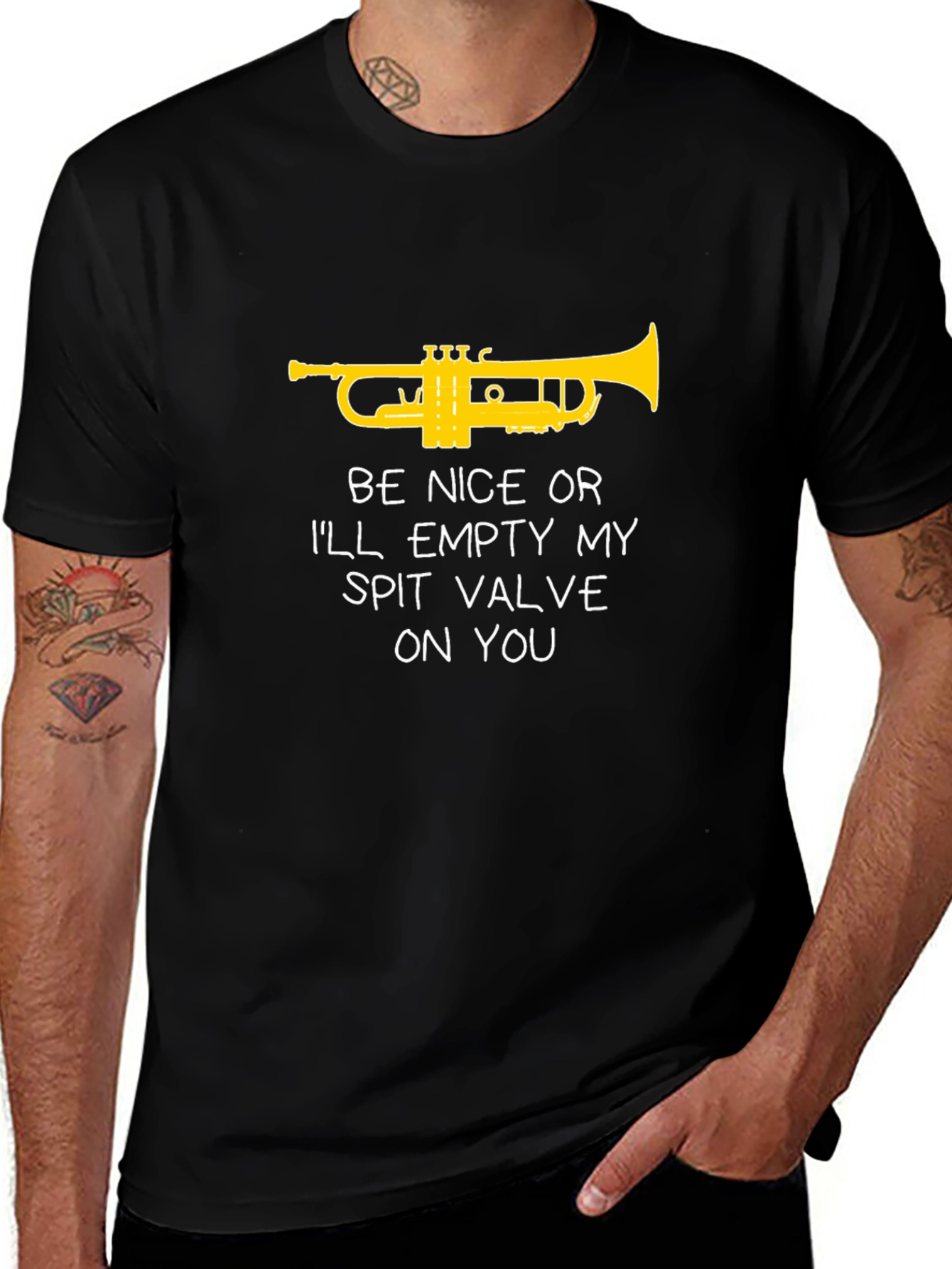 Funny Trumpet T-Shirt - Spit Valve Warning