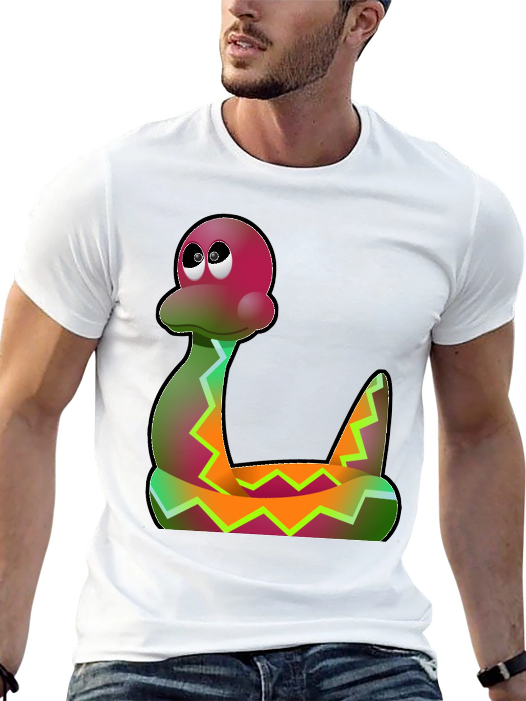 Cartoon Snake T-Shirt - Funky Design