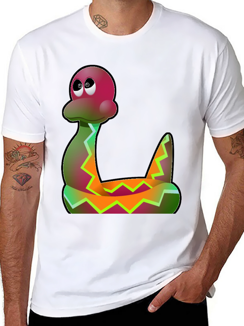 Cartoon Snake T-Shirt - Funky Design