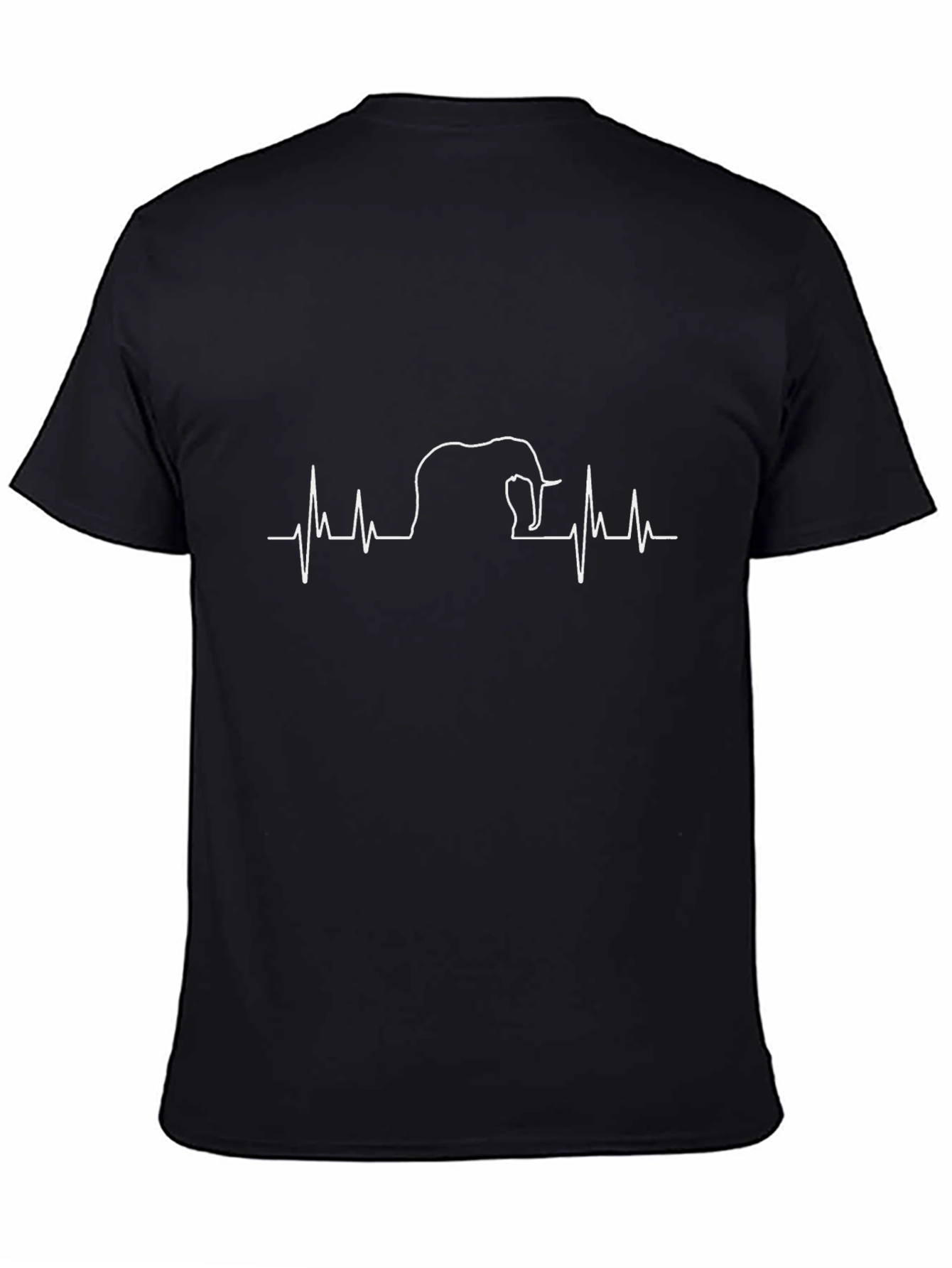 Elephant Heartbeat Graphic T-Shirt - Stylish Animal Lover Tee