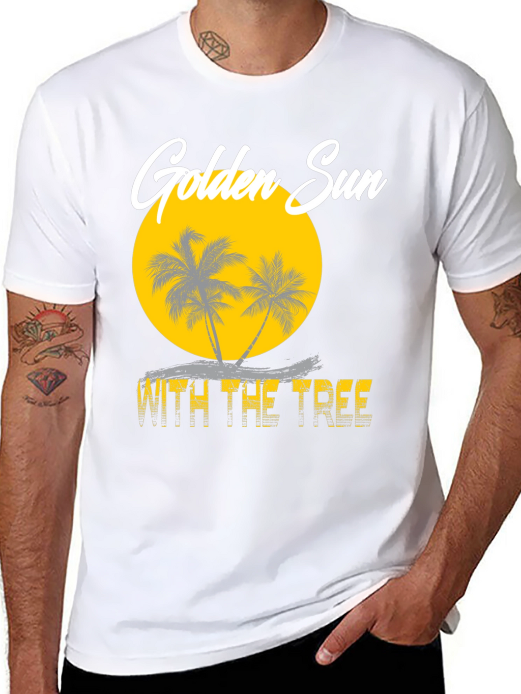 Golden Sun With The Tree Graphic Tee