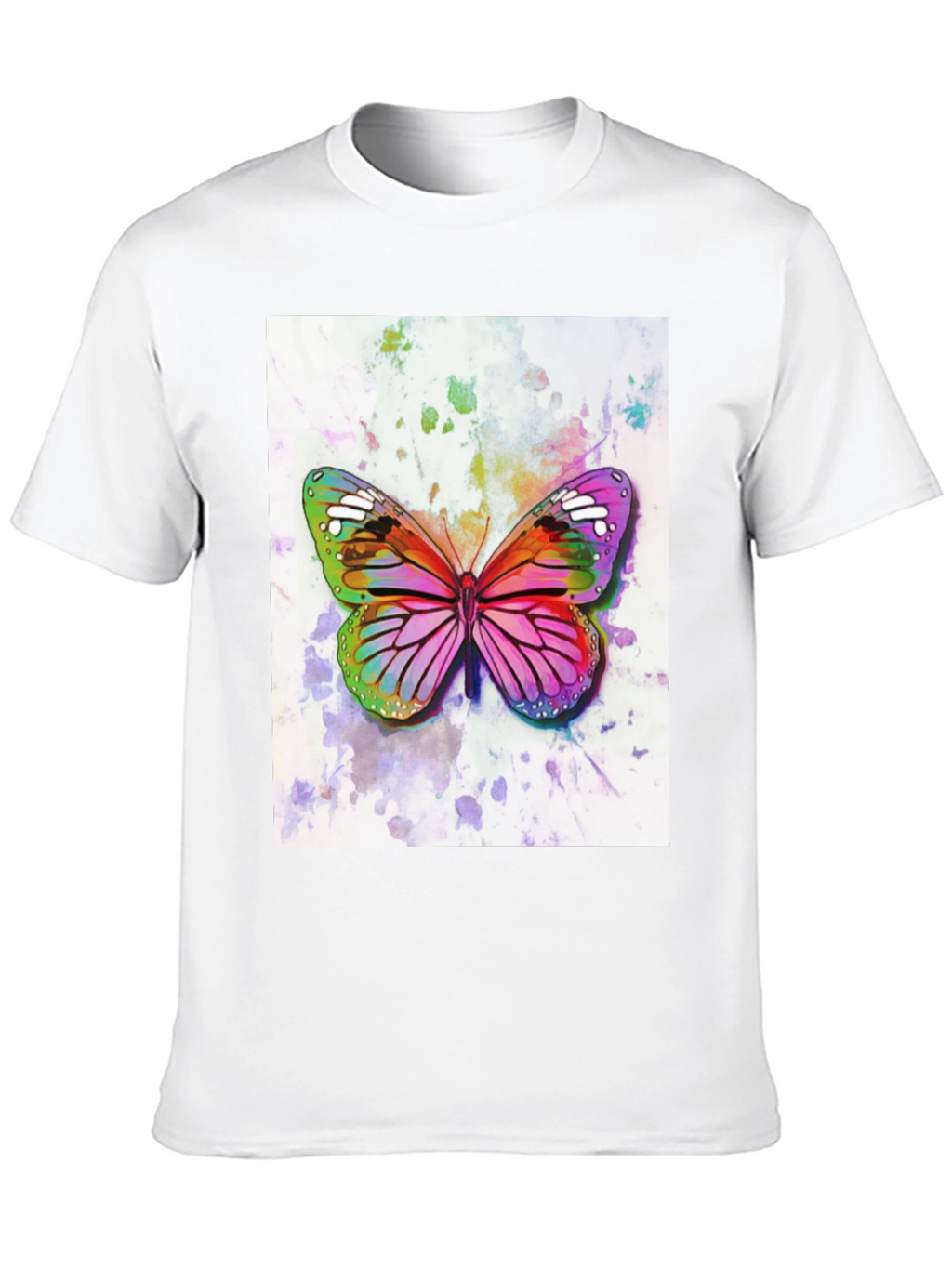 Watercolor Butterfly Black T-Shirt