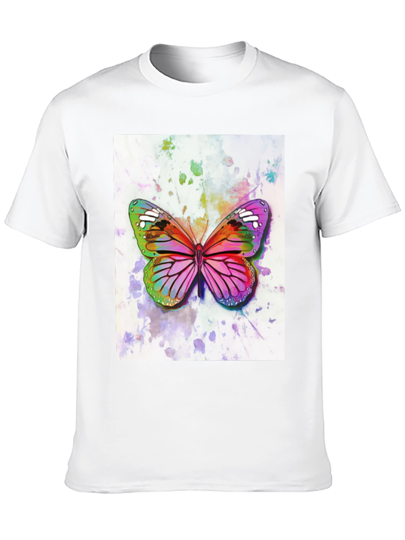 Watercolor Butterfly Black T-Shirt
