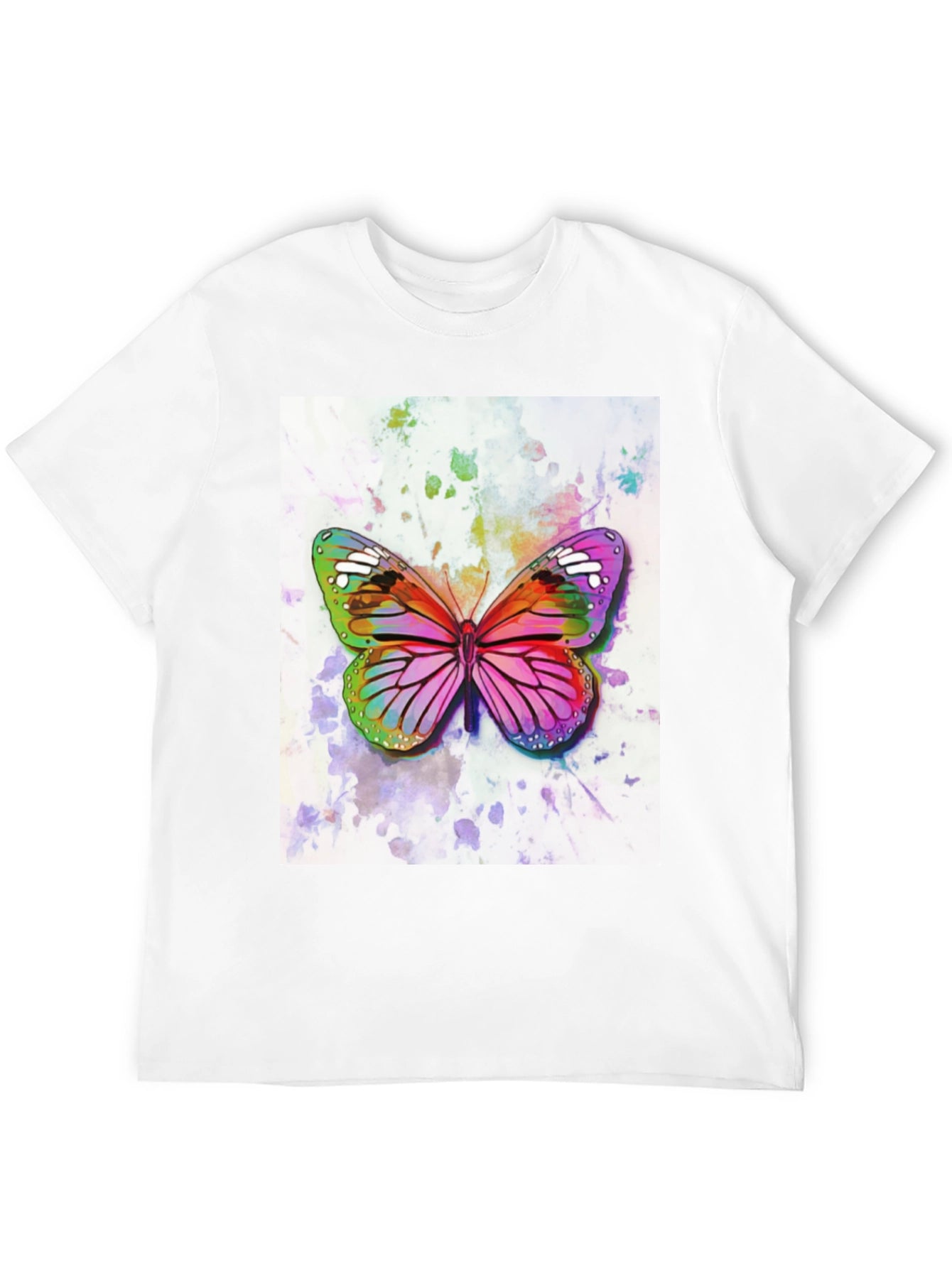 Watercolor Butterfly Black T-Shirt