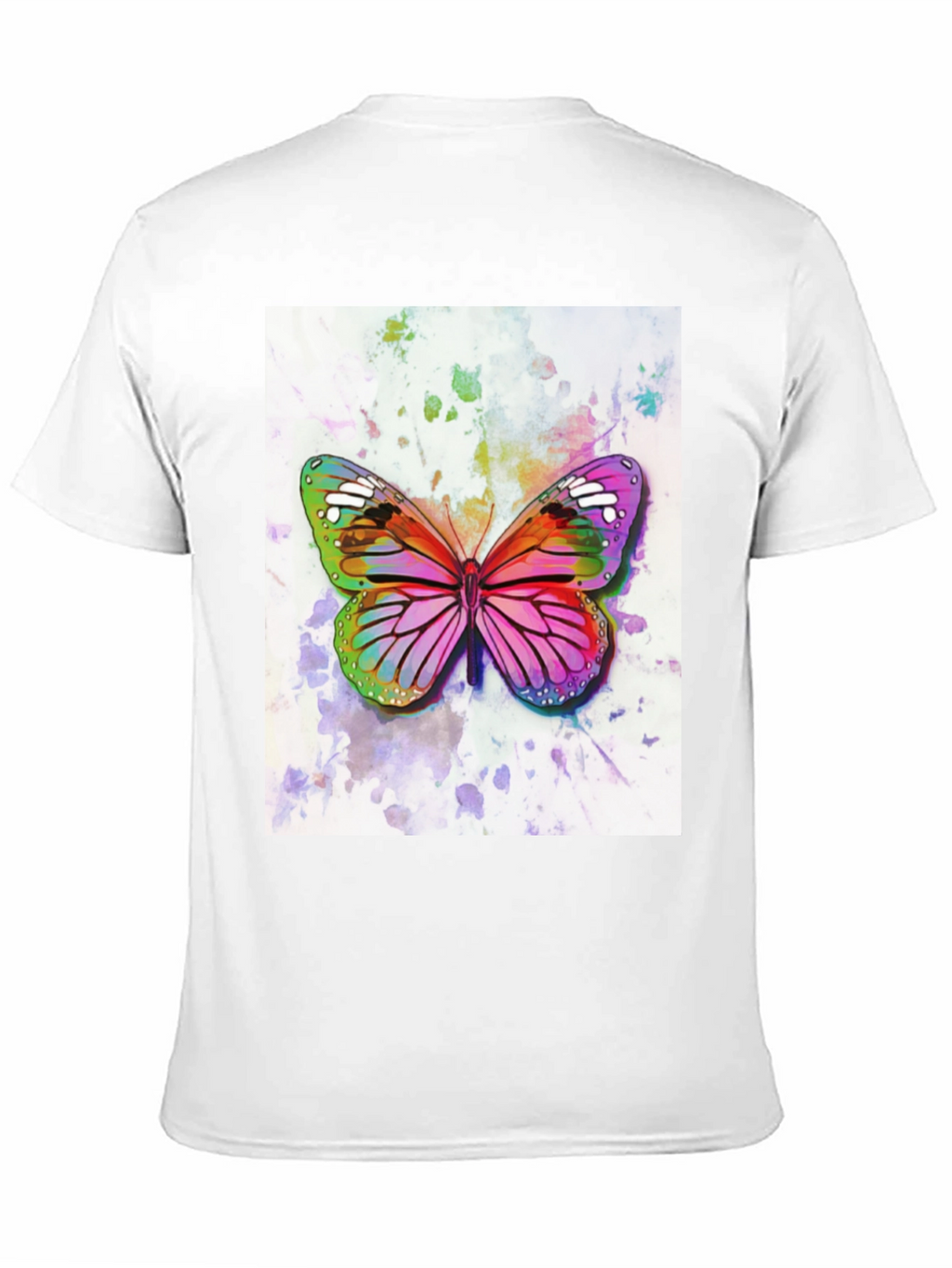 Watercolor Butterfly Black T-Shirt
