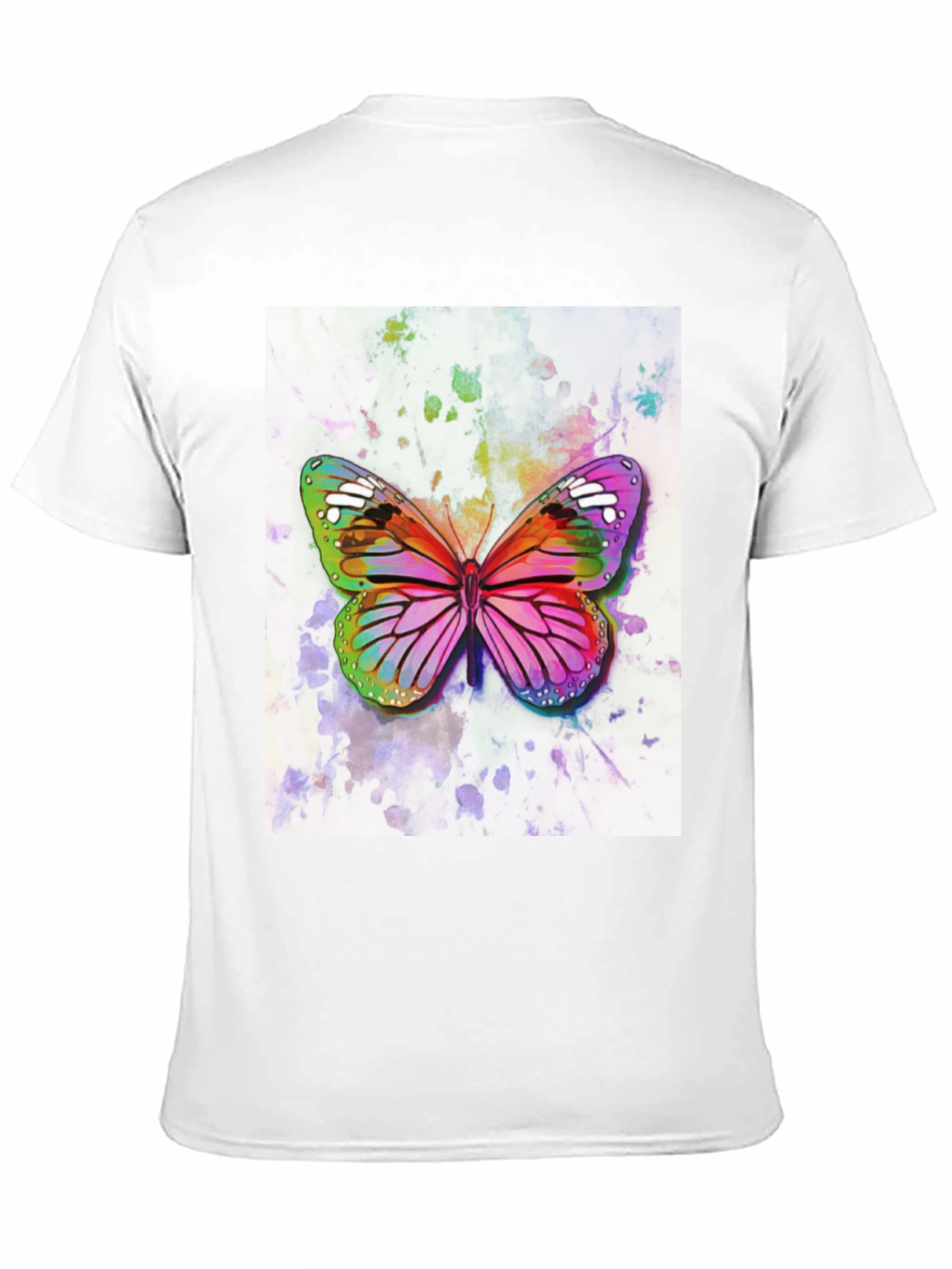 Watercolor Butterfly Black T-Shirt