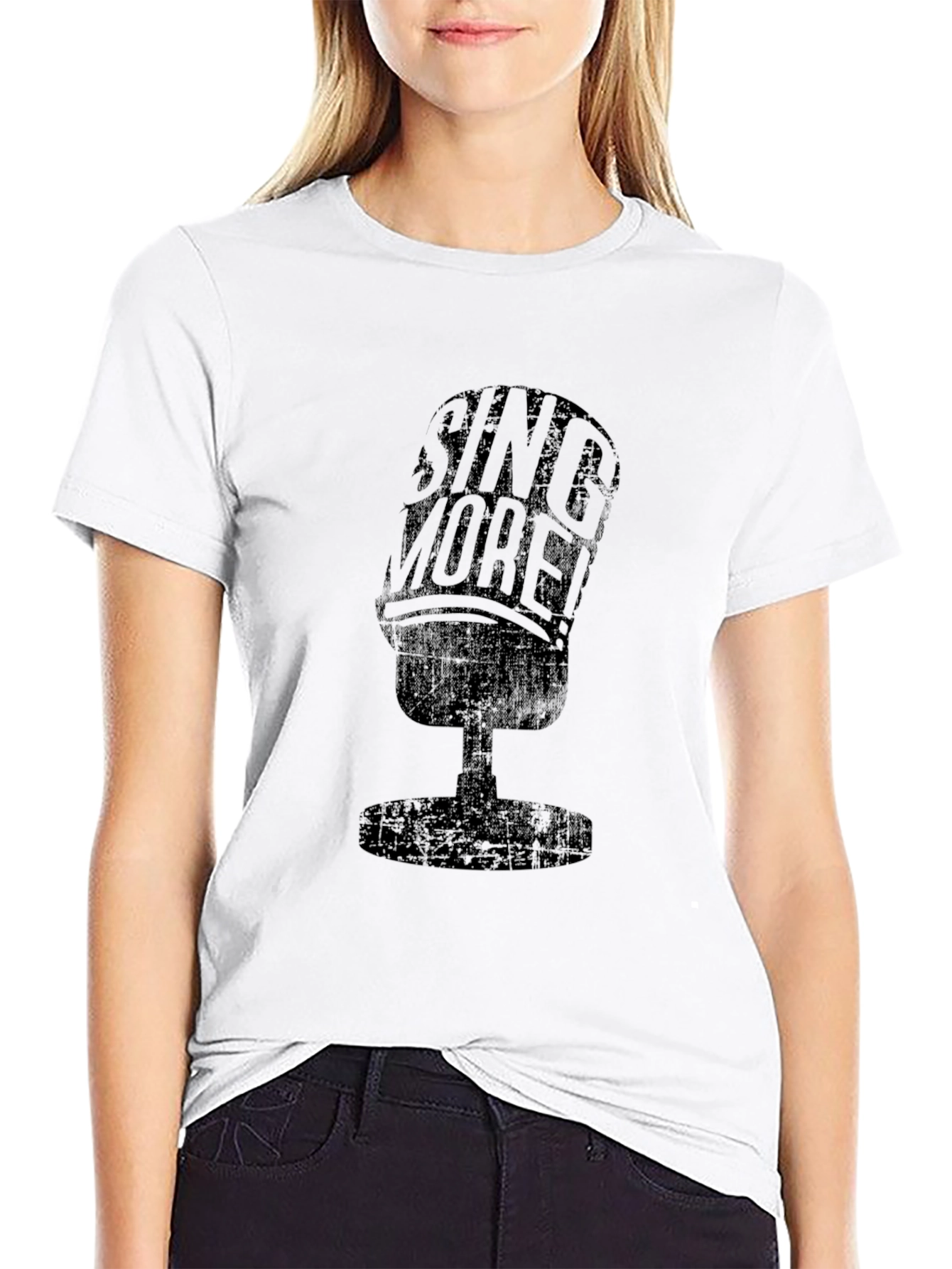 Sing More Graphic Tee - Black Cotton T-Shirt