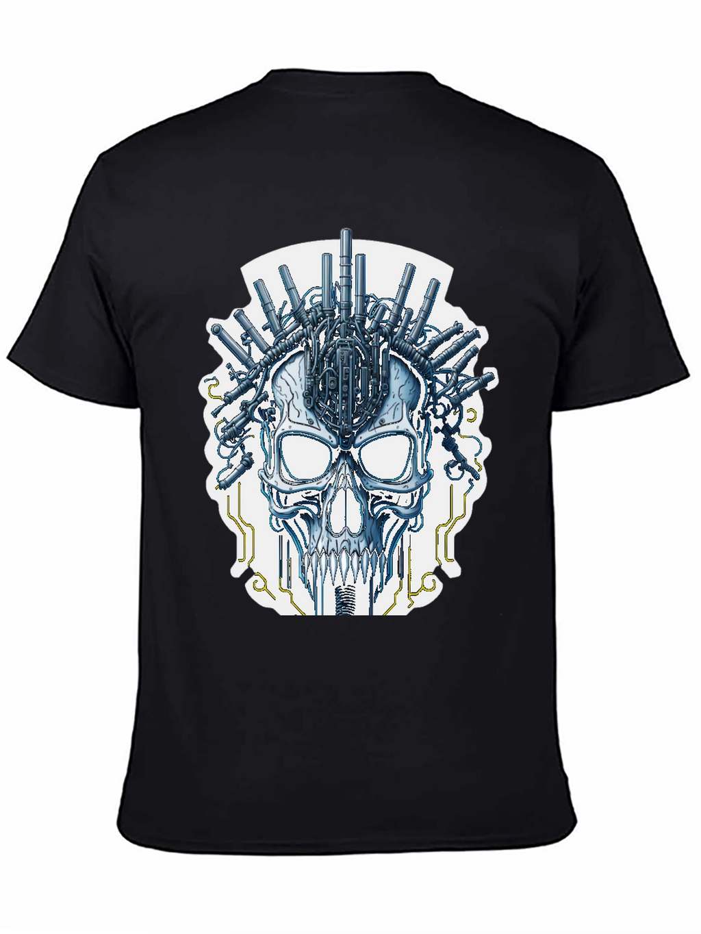 Cyberpunk Skull T-Shirt - Sci-Fi Graphic Tee