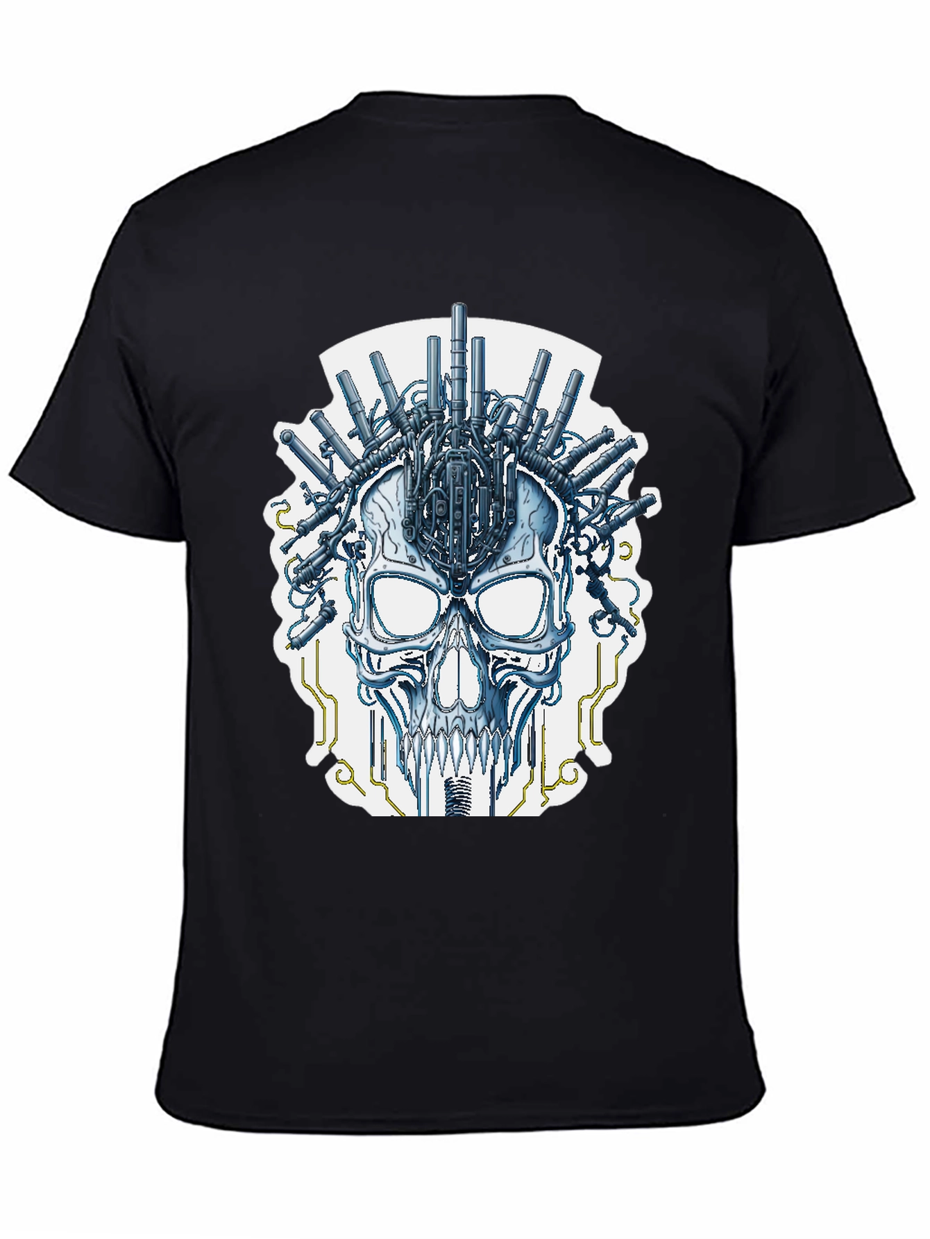 Cyberpunk Skull T-Shirt - Sci-Fi Graphic Tee