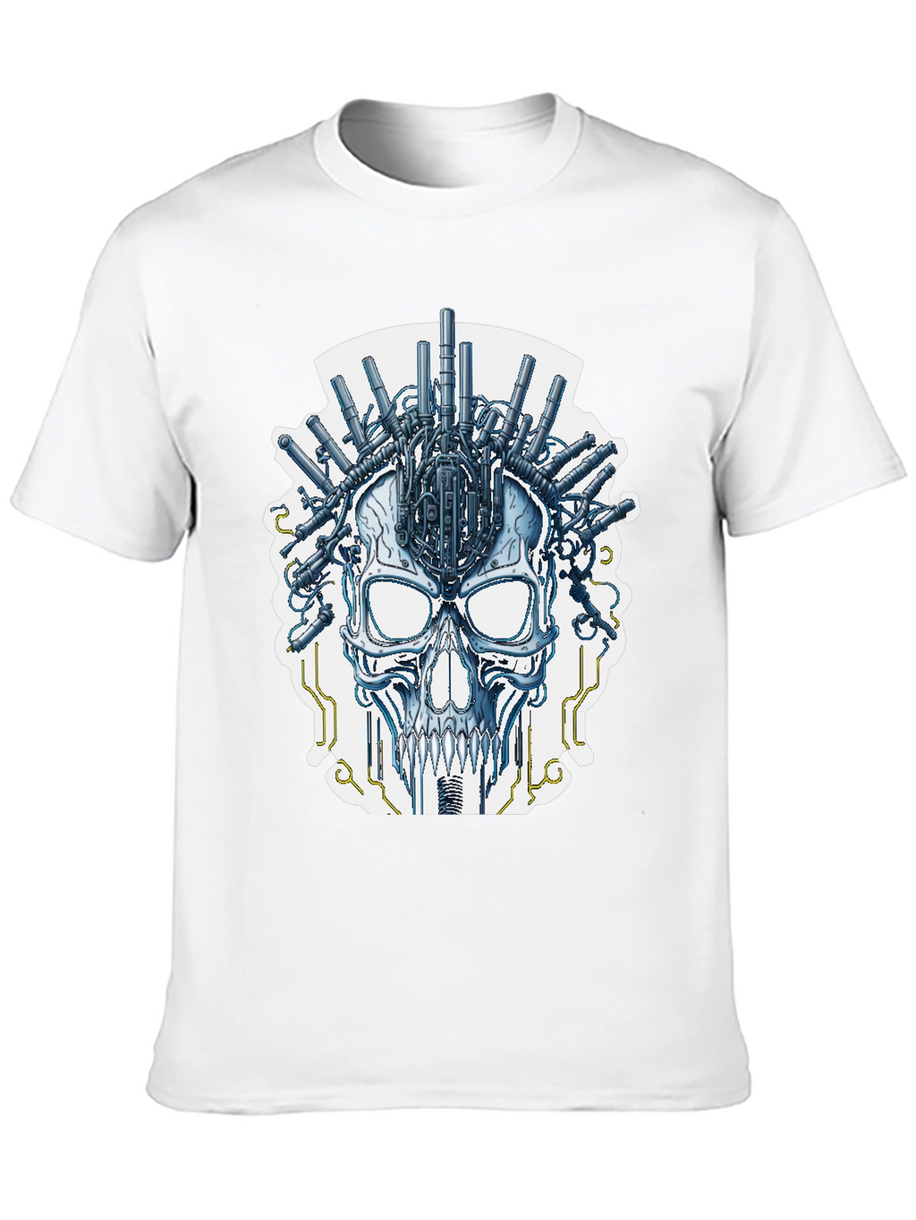 Cyberpunk Skull T-Shirt - Sci-Fi Graphic Tee