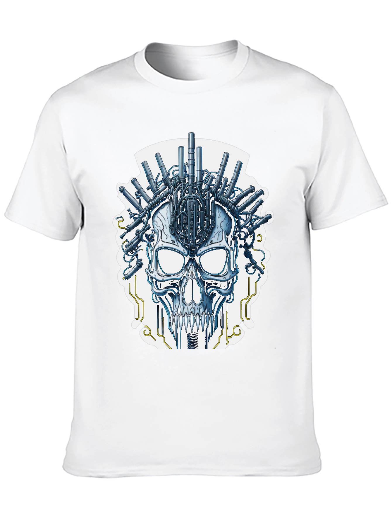 Cyberpunk Skull T-Shirt - Sci-Fi Graphic Tee