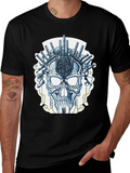 Cyberpunk Skull T-Shirt - Sci-Fi Graphic Tee