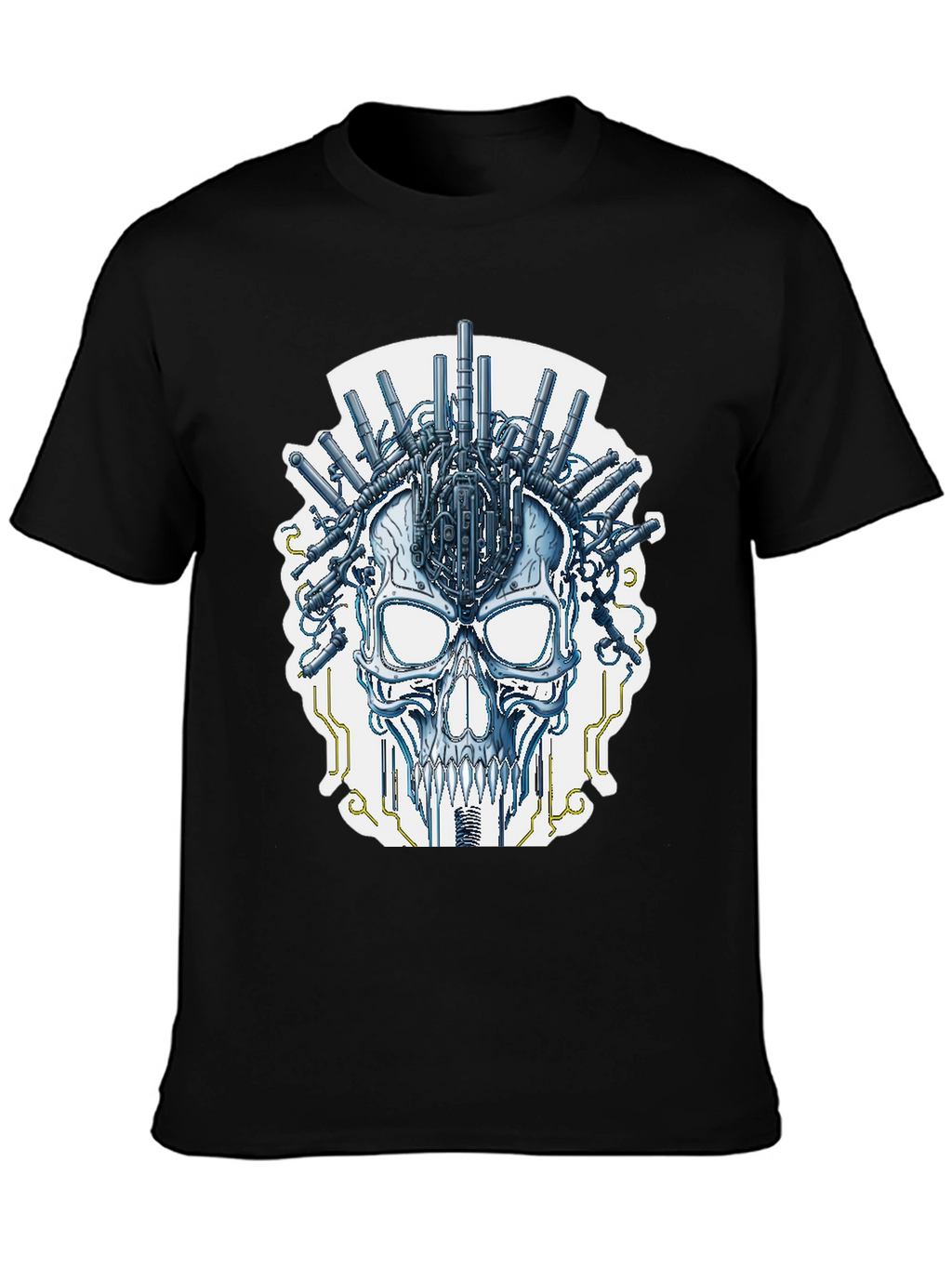 Cyberpunk Skull T-Shirt - Sci-Fi Graphic Tee