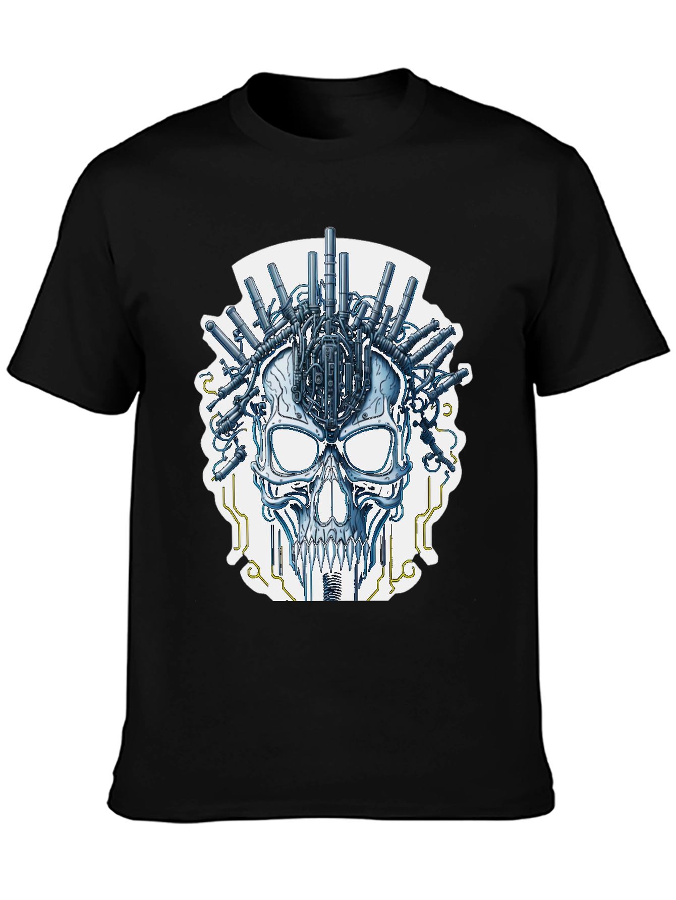Cyberpunk Skull T-Shirt - Sci-Fi Graphic Tee