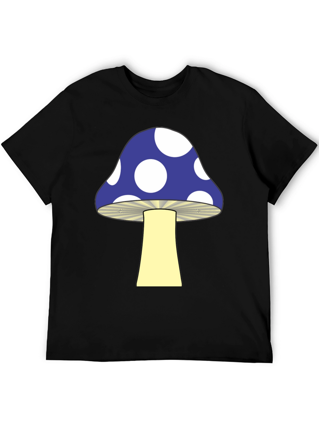 Funky Mushroom Graphic Tee - Black