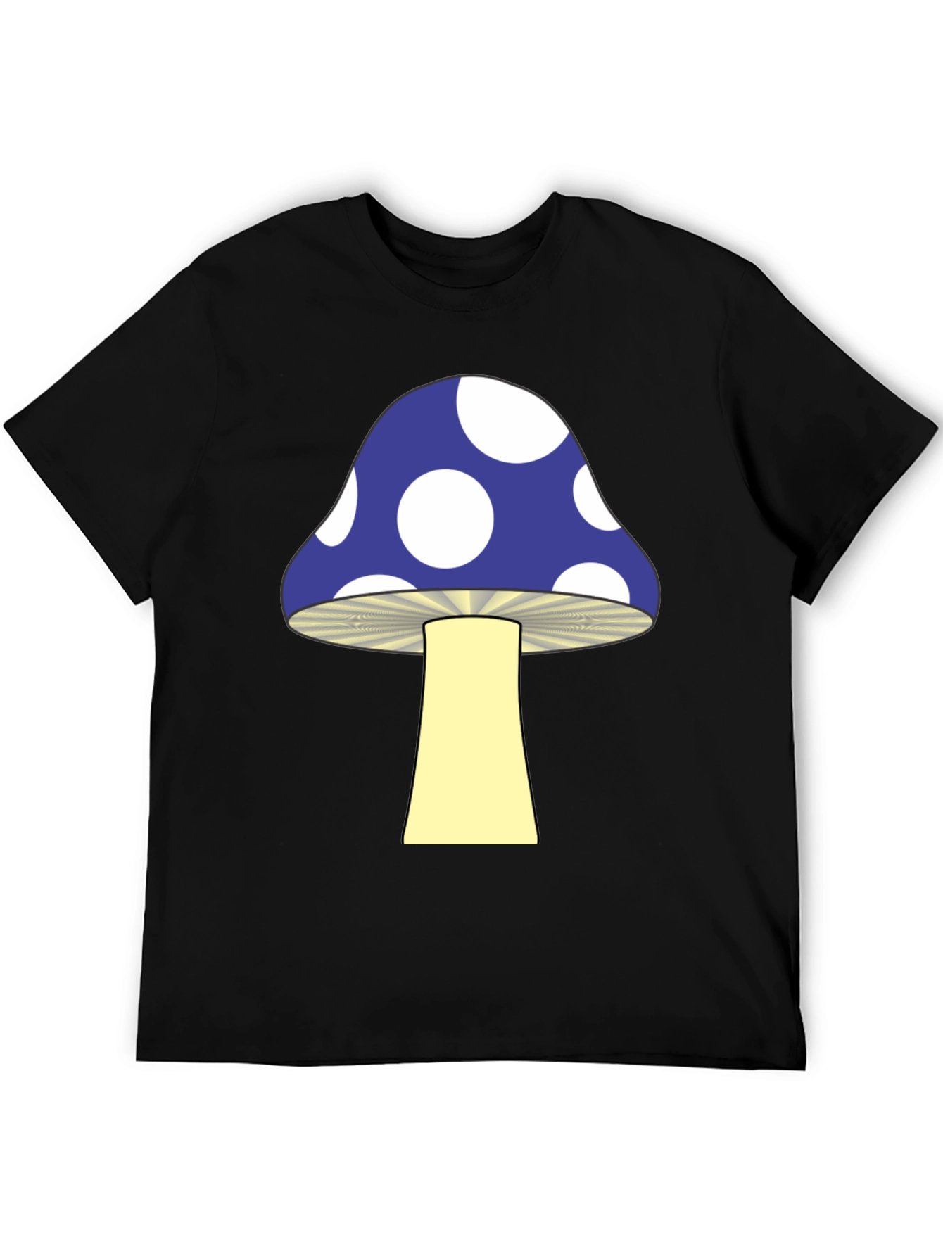 Funky Mushroom Graphic Tee - Black