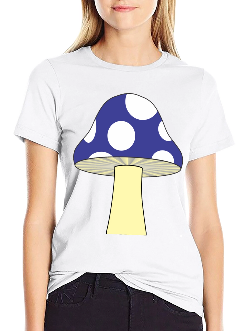 Funky Mushroom Graphic Tee - Black