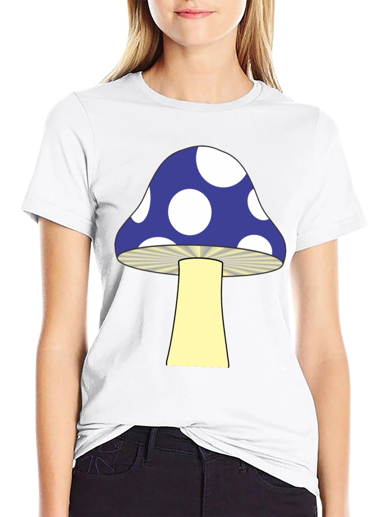 Funky Mushroom Graphic Tee - Black