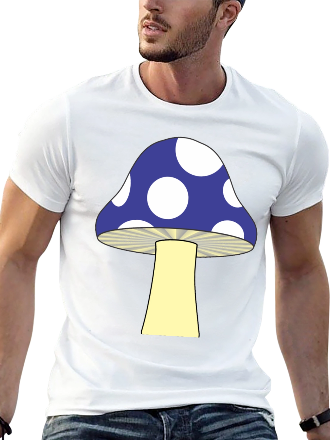 Funky Mushroom Graphic Tee - Black
