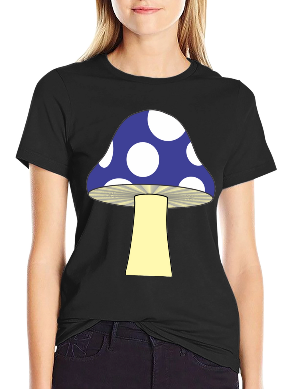 Funky Mushroom Graphic Tee - Black
