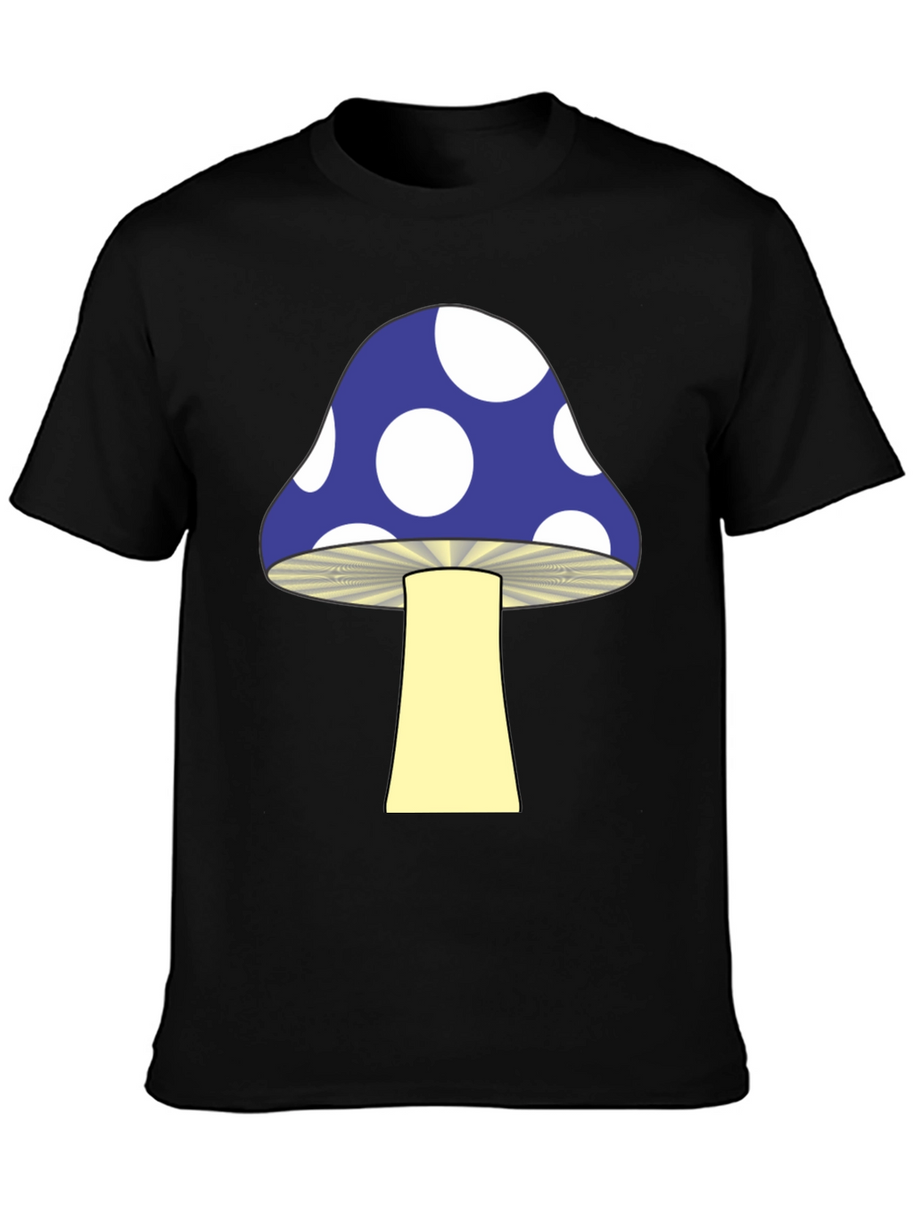 Funky Mushroom Graphic Tee - Black