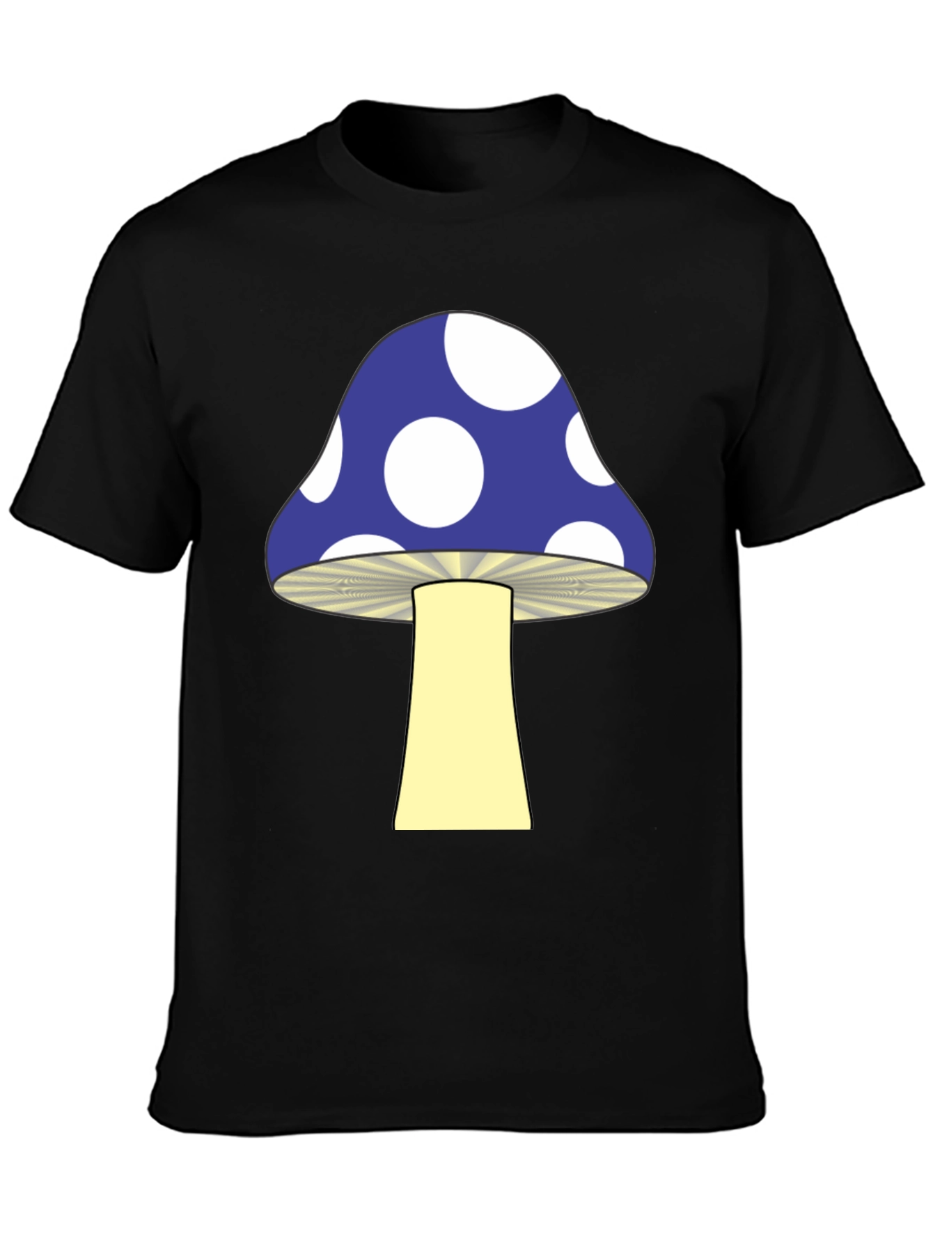 Funky Mushroom Graphic Tee - Black