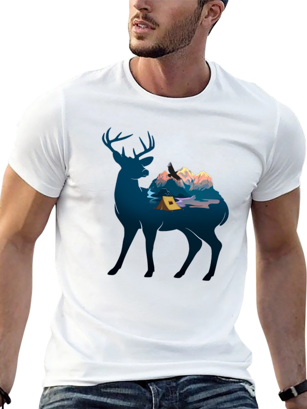 Deer Camping Graphic Tee - Nature Lover Apparel