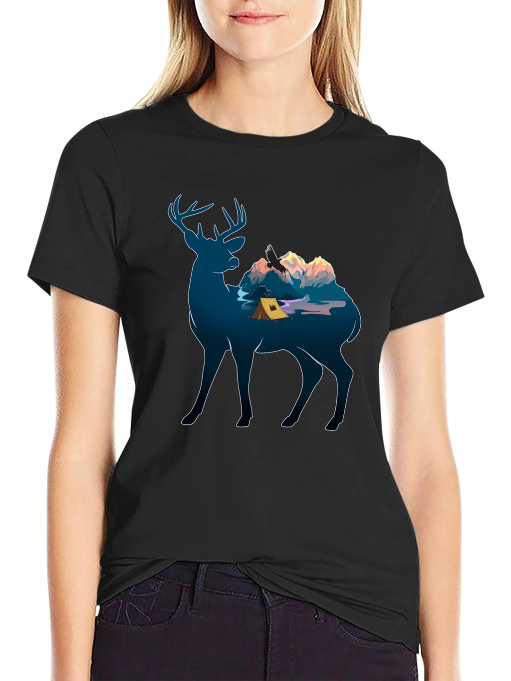 Deer Camping Graphic Tee - Nature Lover Apparel
