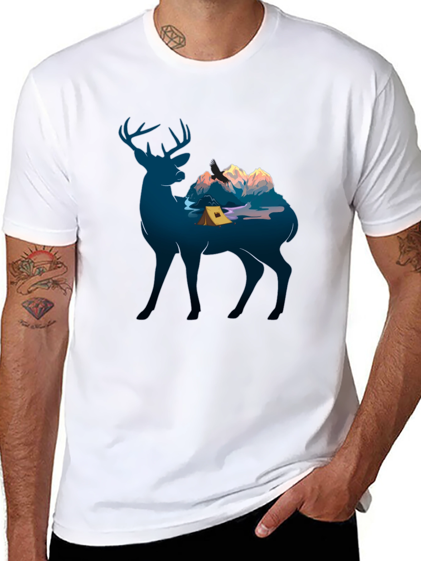 Deer Camping Graphic Tee - Nature Lover Apparel