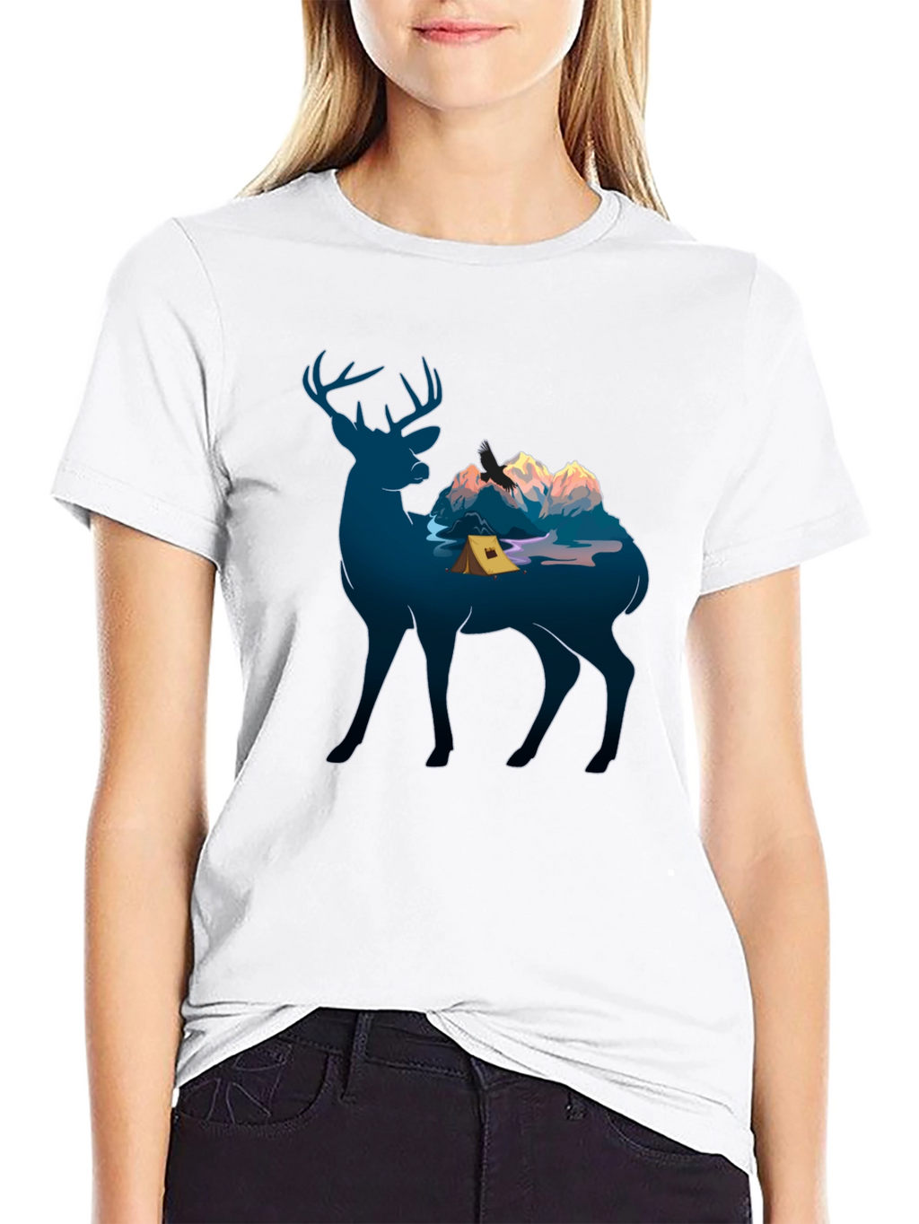 Deer Camping Graphic Tee - Nature Lover Apparel