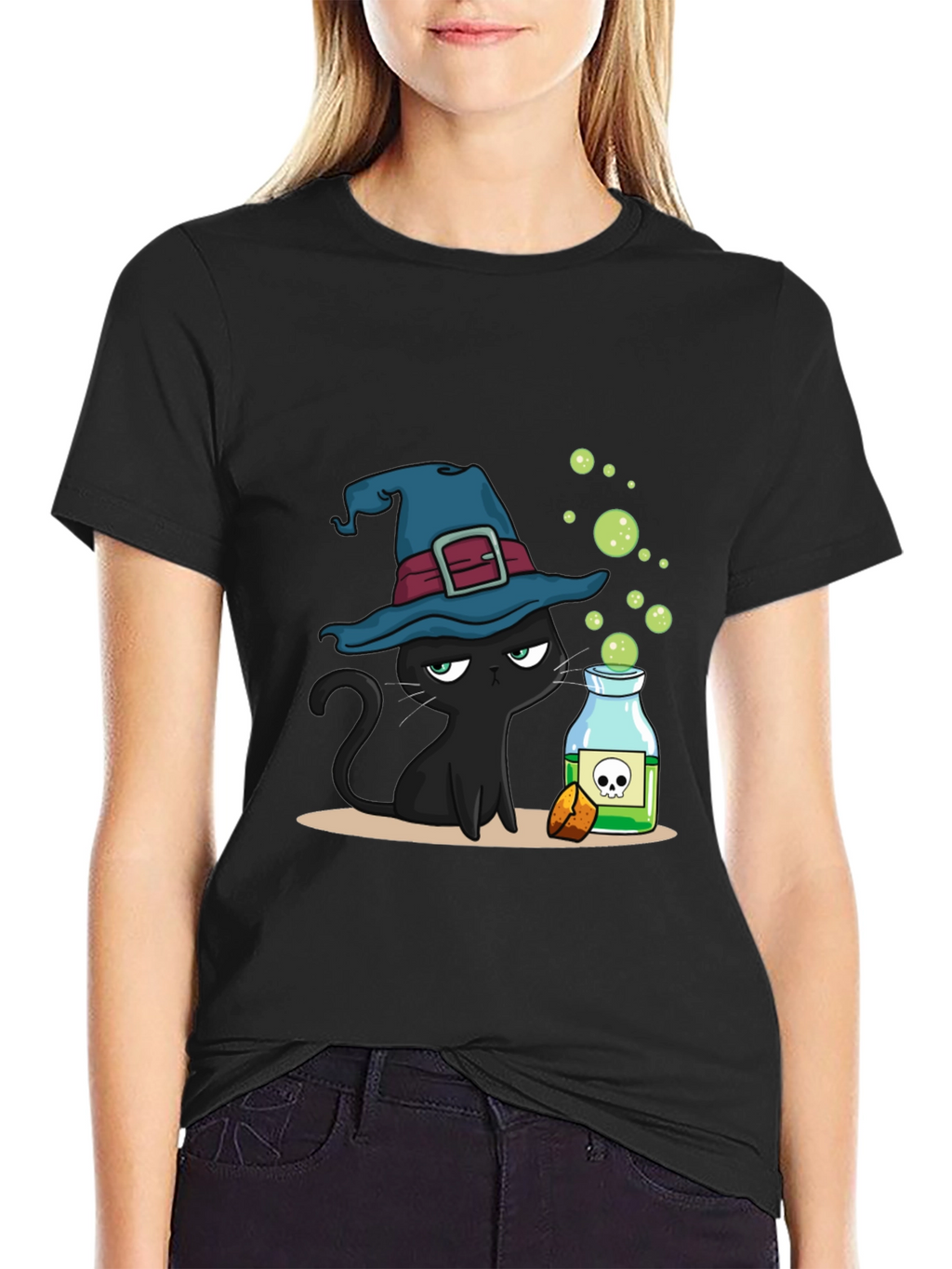Witch Cat Potion Graphic T-Shirt