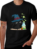 Witch Cat Potion Graphic T-Shirt