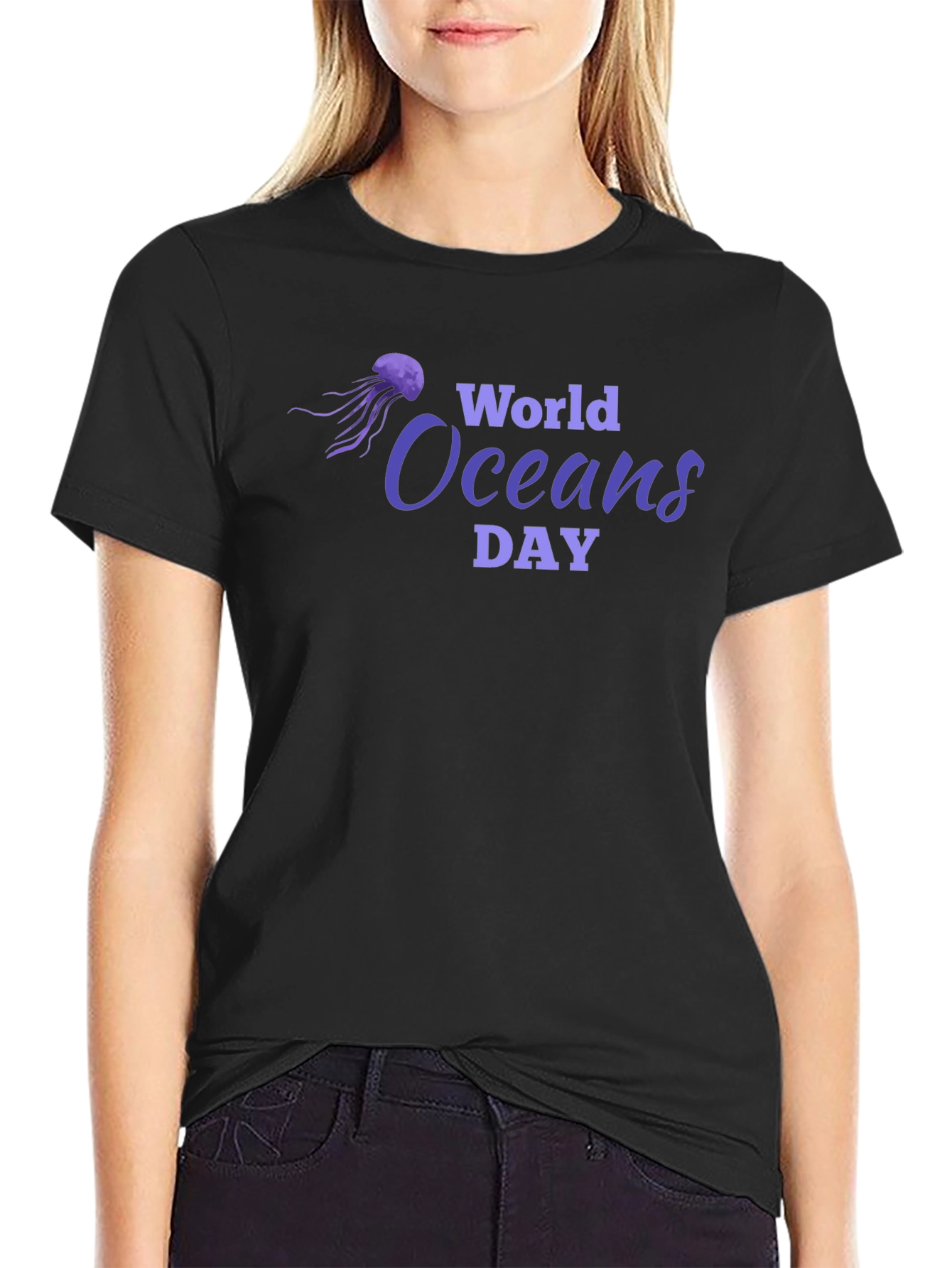 World Oceans Day Black T-Shirt
