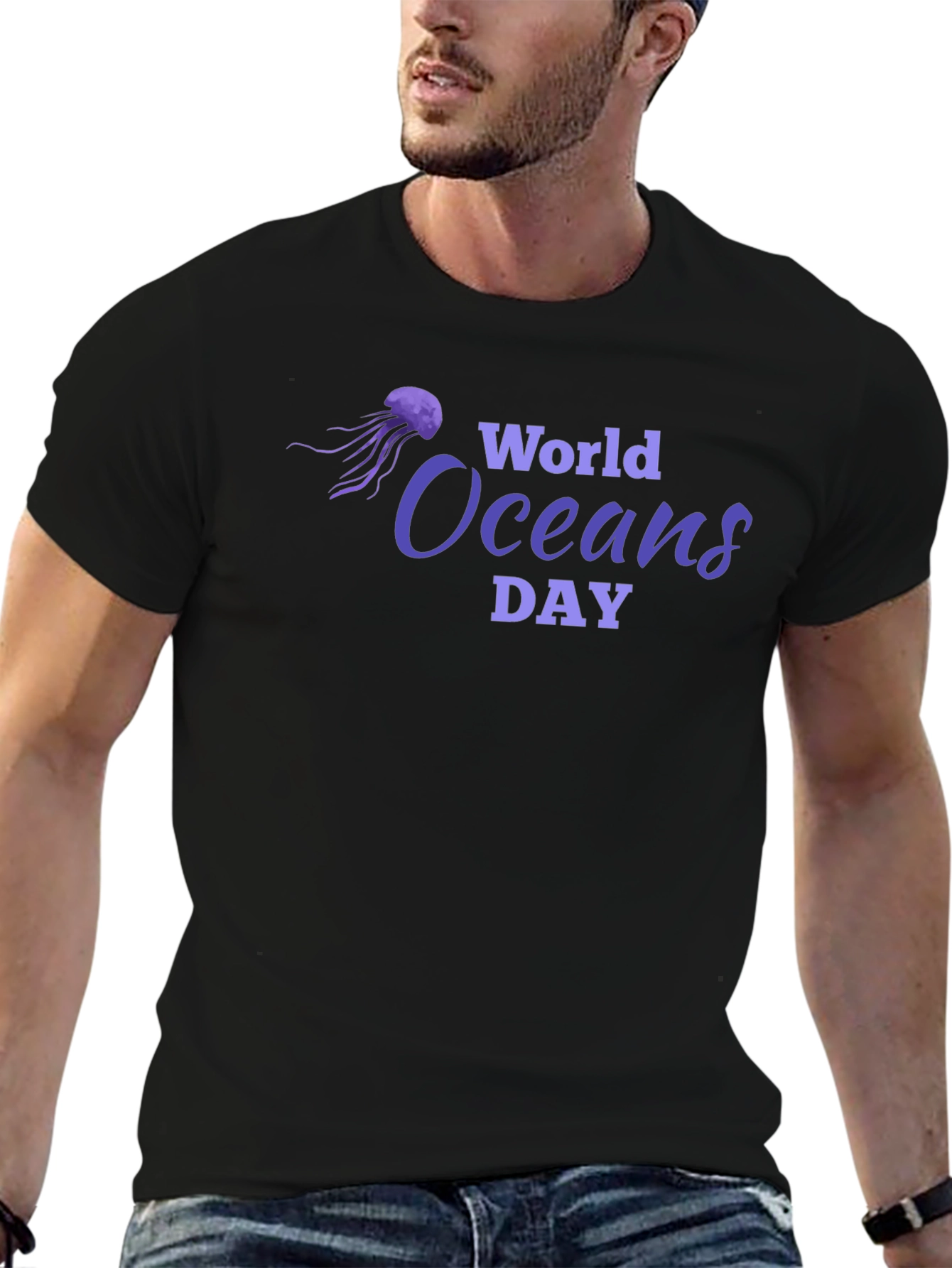 World Oceans Day Black T-Shirt
