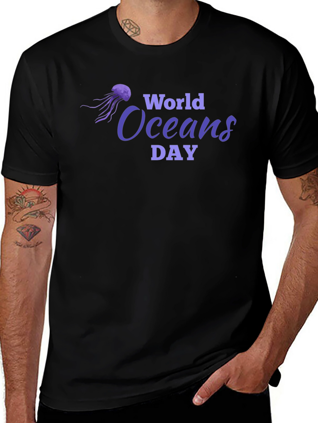 World Oceans Day Black T-Shirt