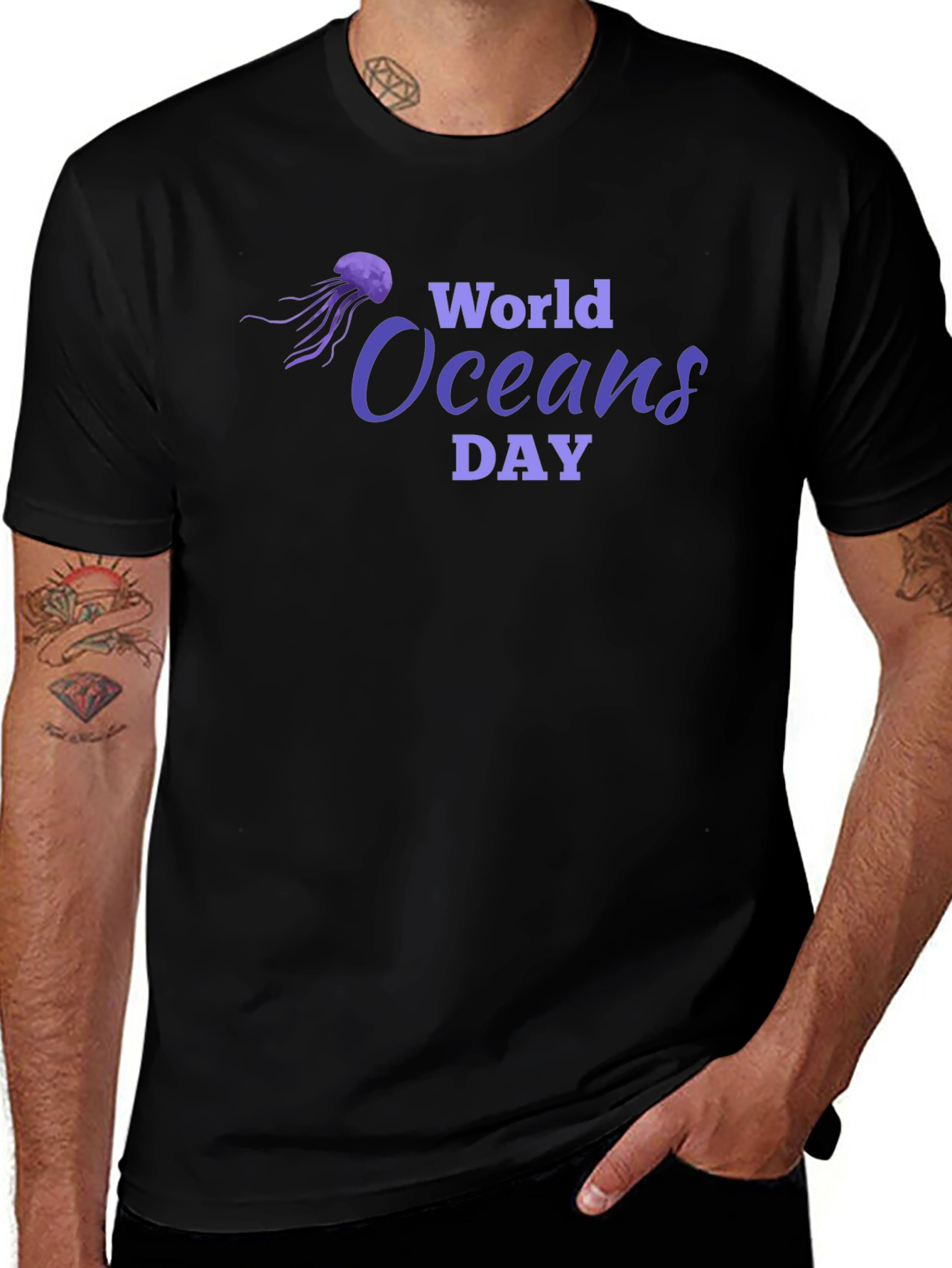 World Oceans Day Black T-Shirt