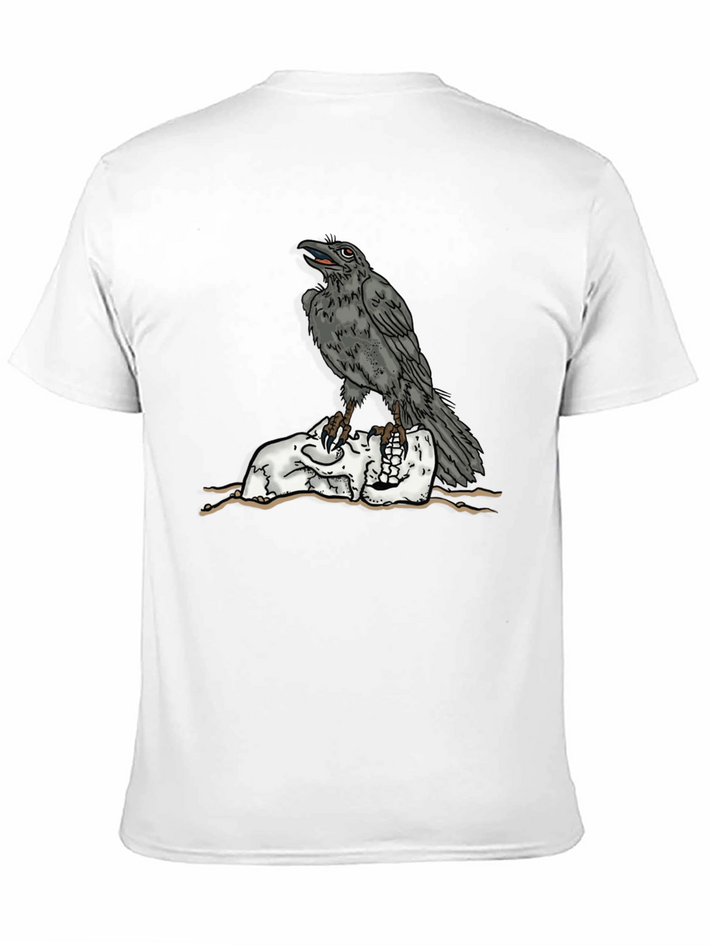 Raven Skull Graphic Tee - Mens Black T-Shirt