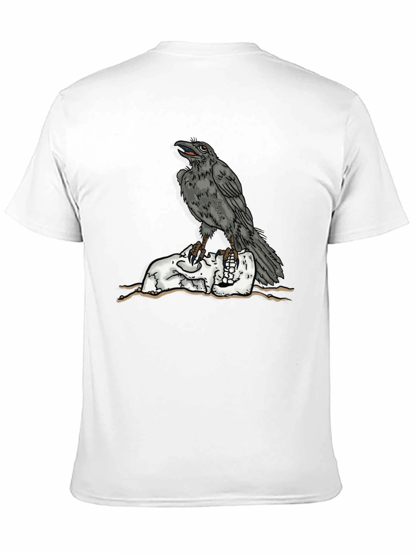 Raven Skull Graphic Tee - Mens Black T-Shirt