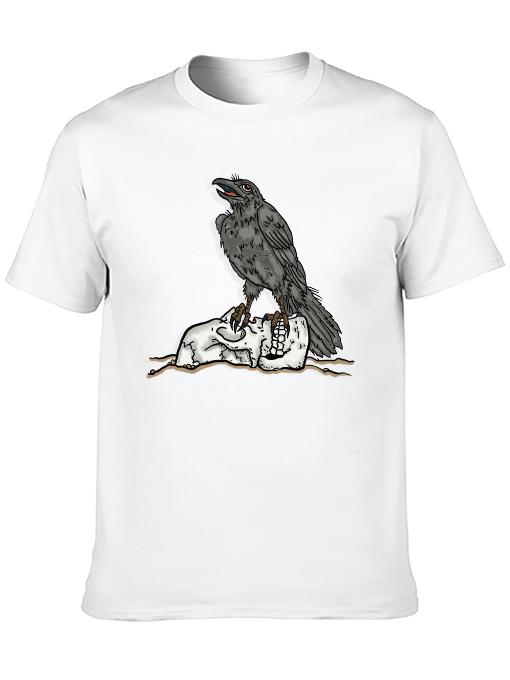 Raven Skull Graphic Tee - Mens Black T-Shirt