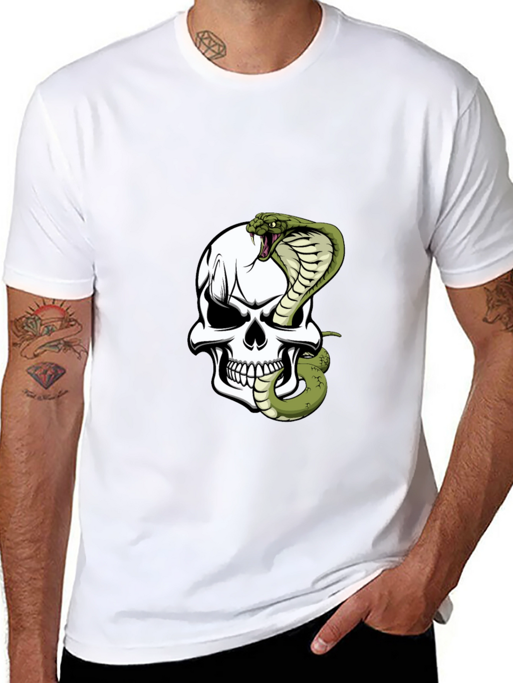 Skull & Cobra Graphic Tee - Bold Black T-Shirt