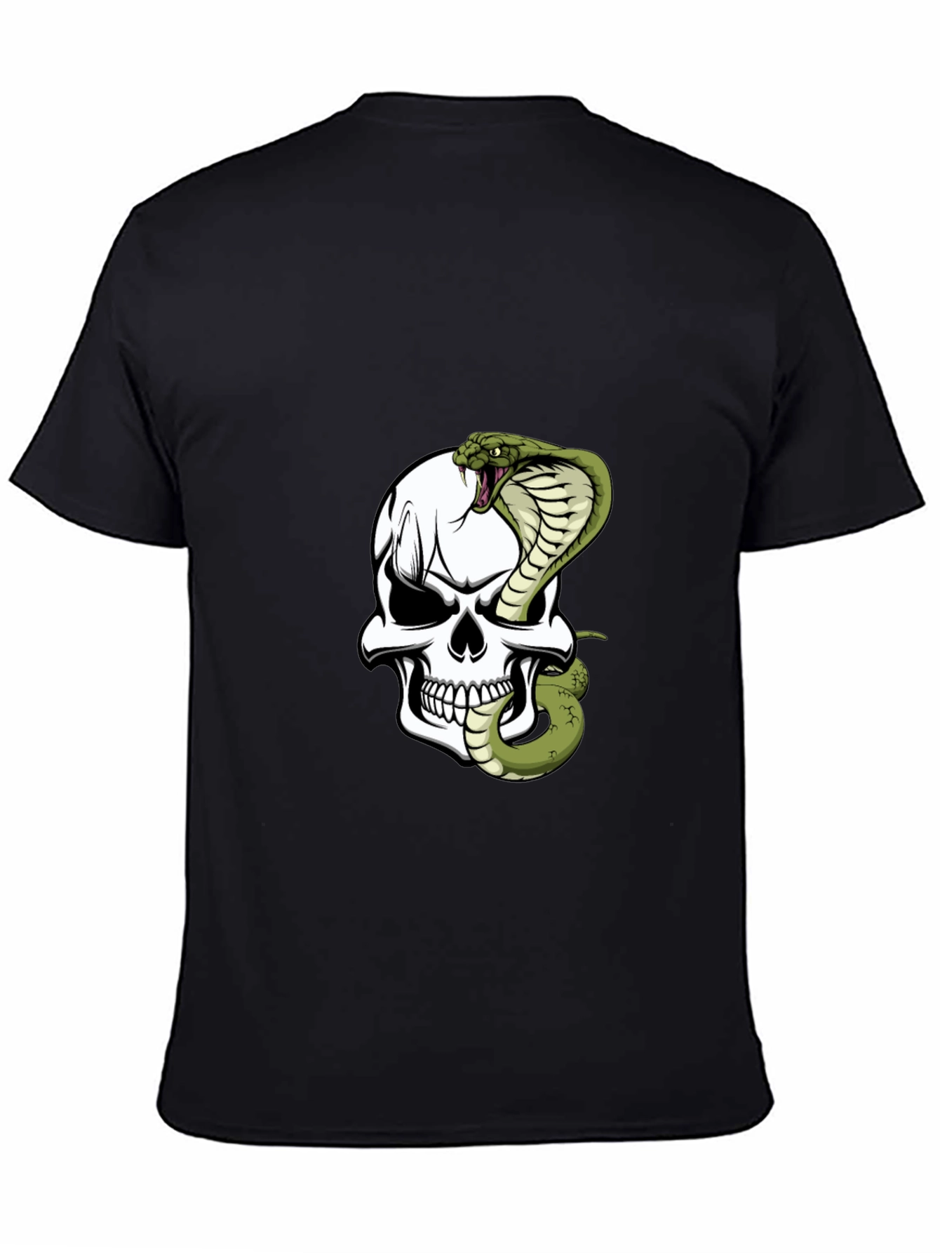 Skull & Cobra Graphic Tee - Bold Black T-Shirt