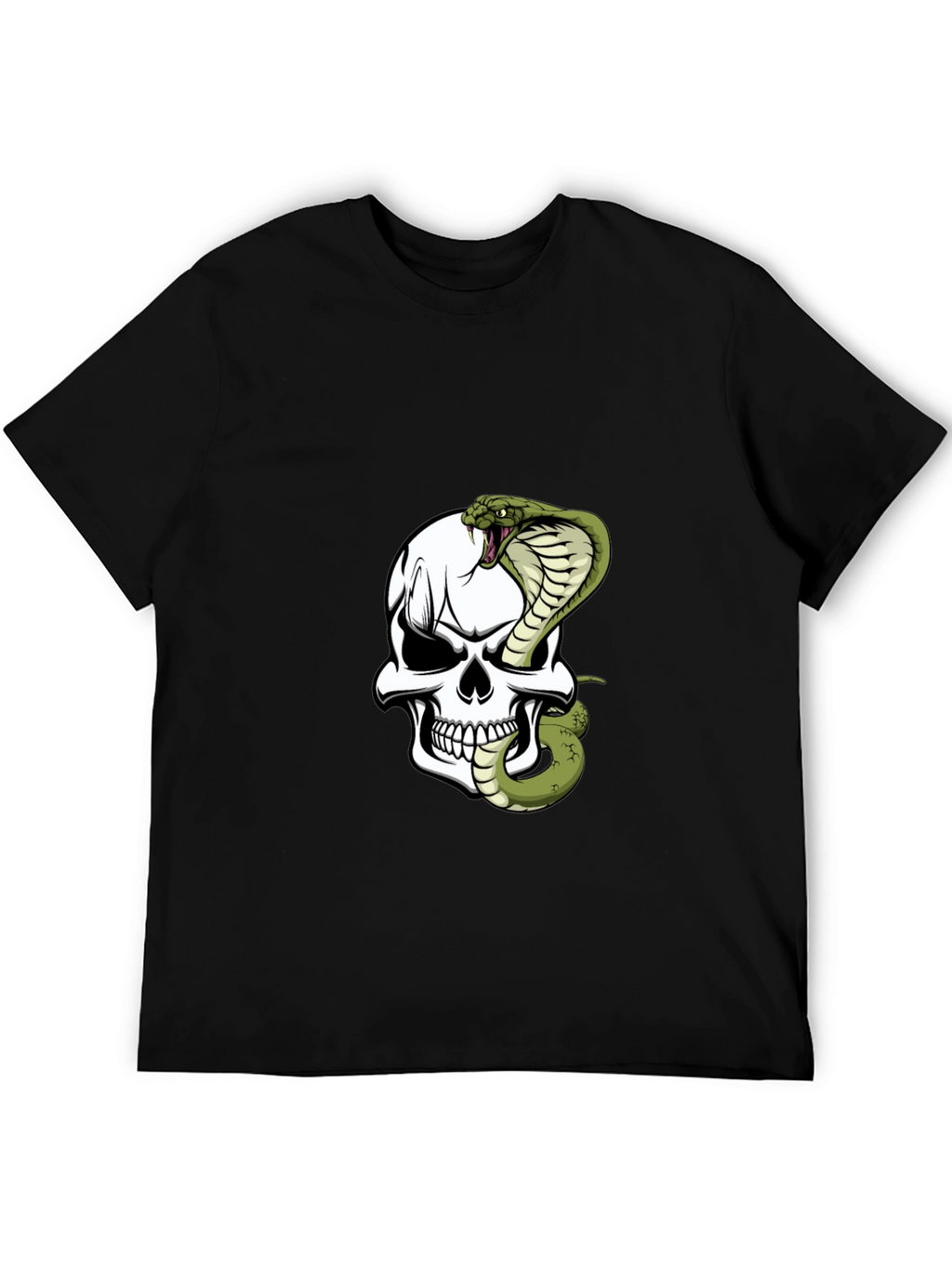 Skull & Cobra Graphic Tee - Bold Black T-Shirt