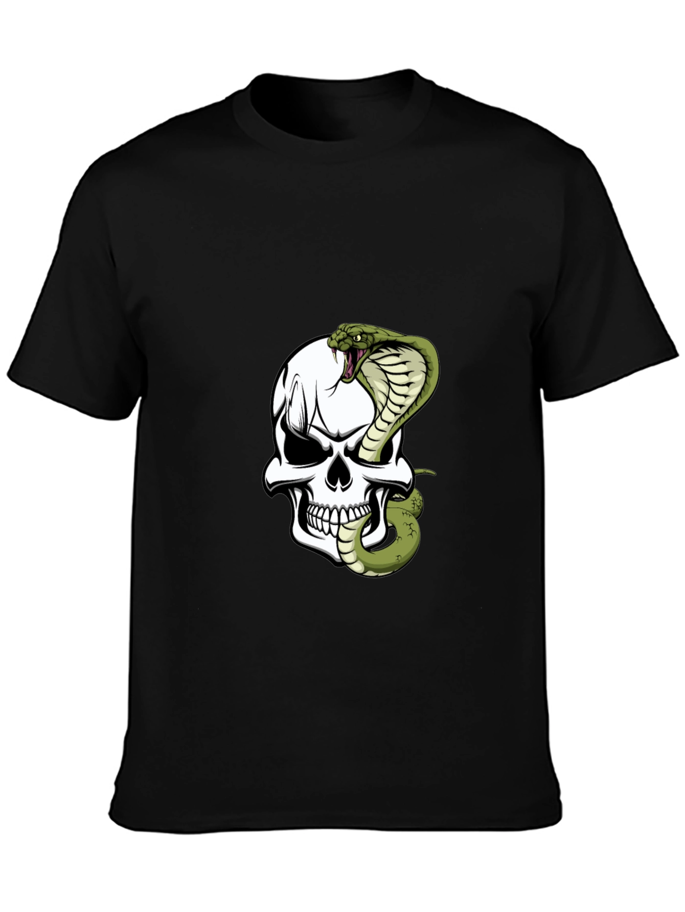 Skull & Cobra Graphic Tee - Bold Black T-Shirt