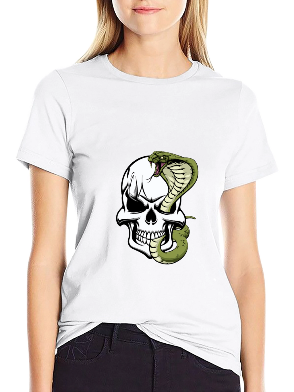 Skull & Cobra Graphic Tee - Bold Black T-Shirt