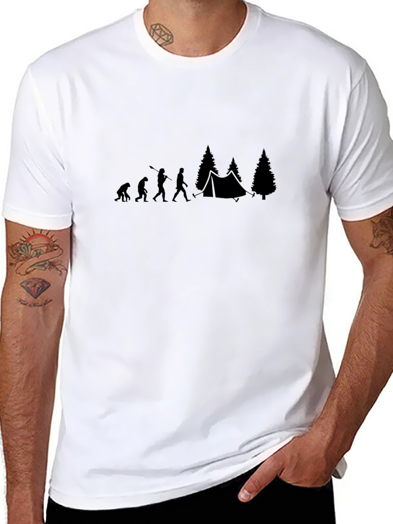 Evolution of Camping Black T-Shirt
