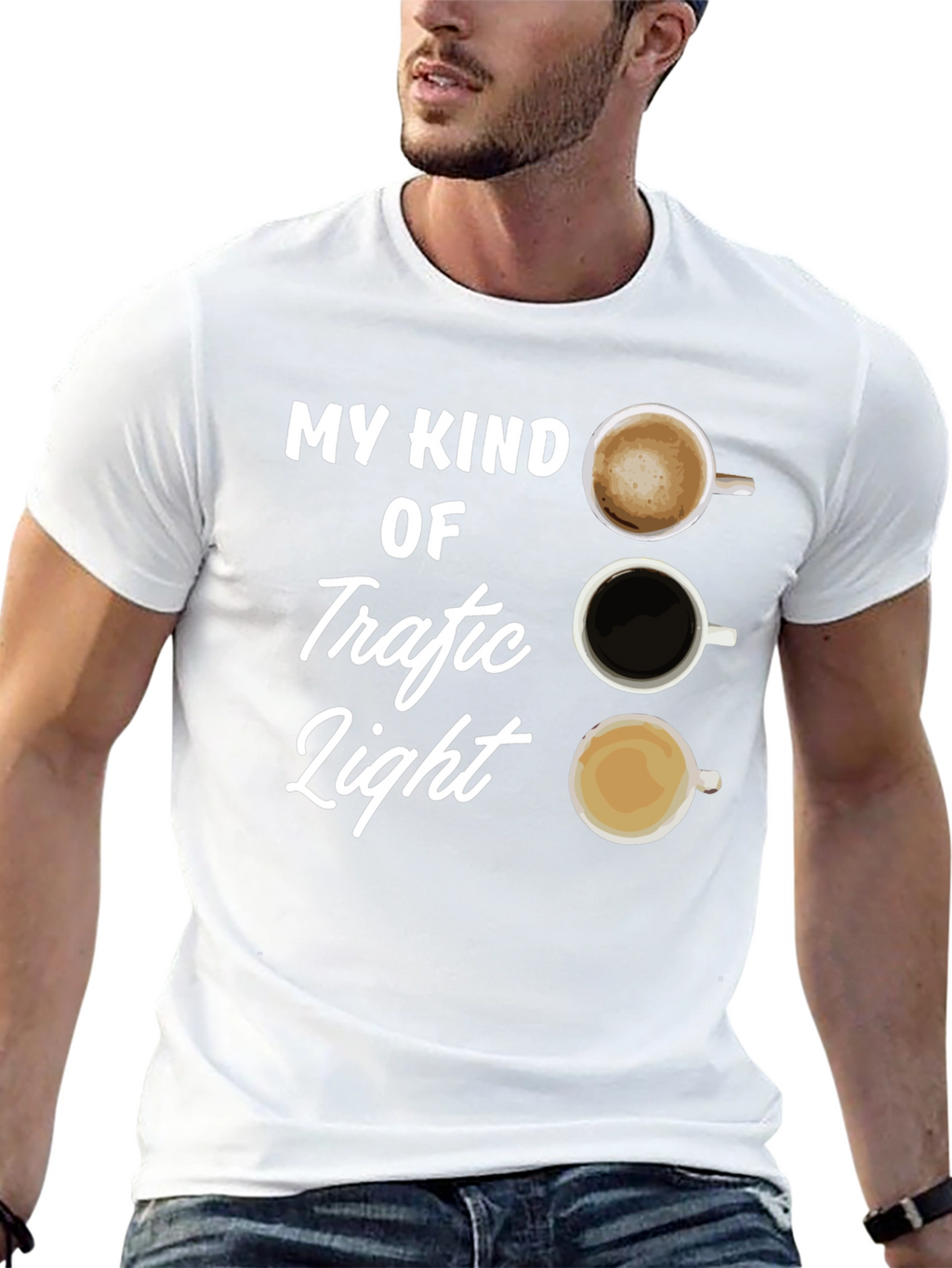 Coffee Traffic Light T-Shirt - Black