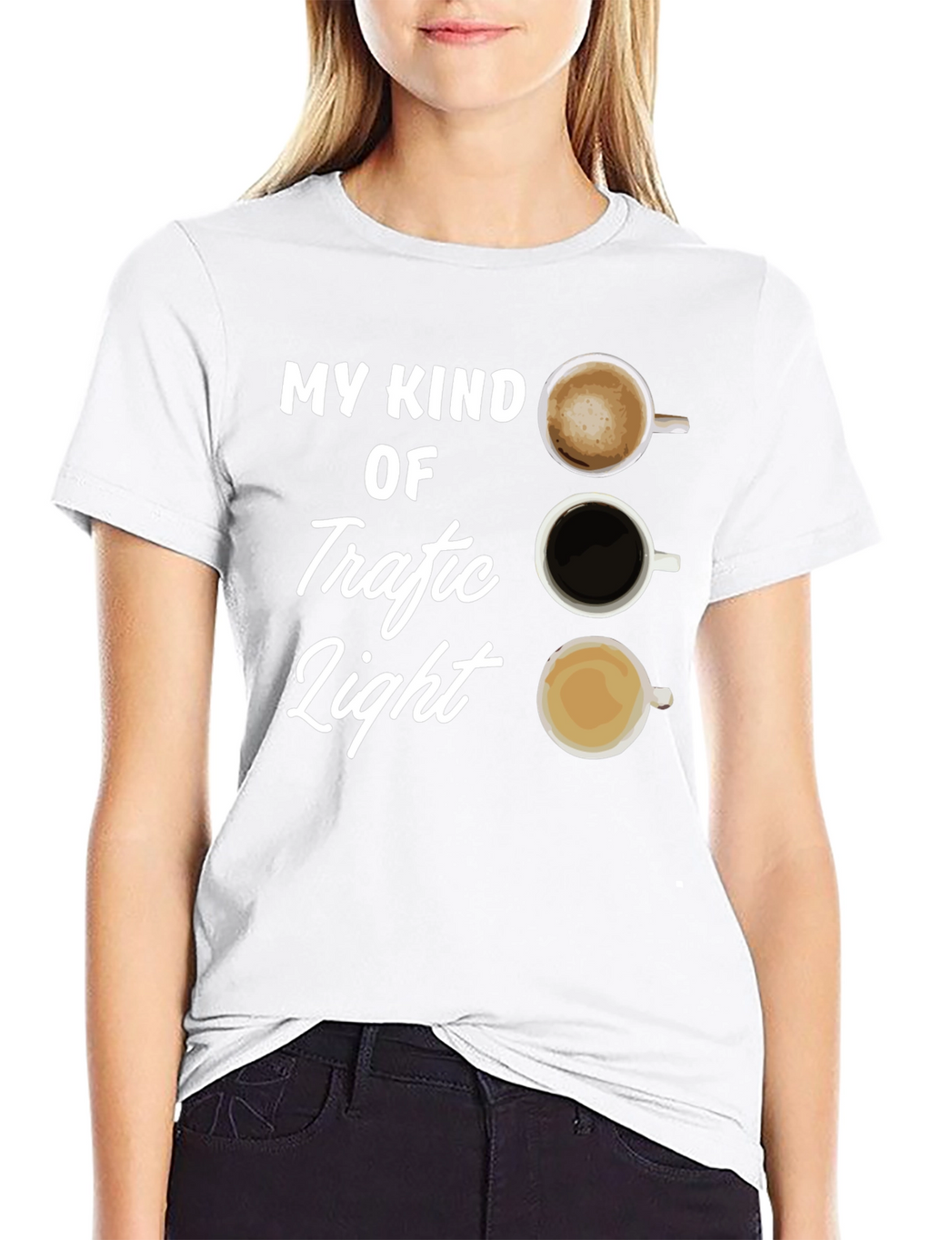 Coffee Traffic Light T-Shirt - Black